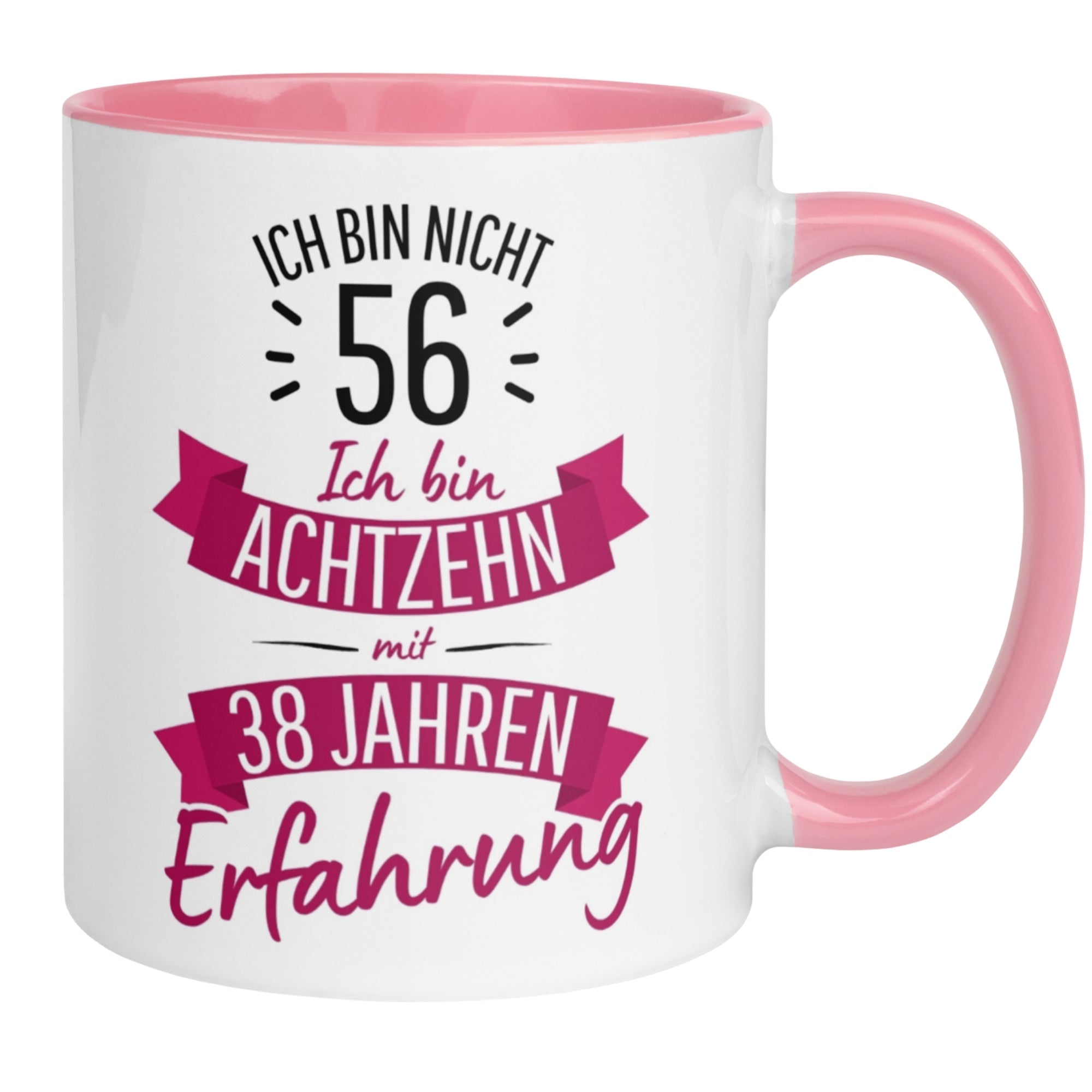 Momentals® Tasse 56. Geburtstag | Sarkasmus & Spruch | Ich bin nicht 56 – Ich hab Erfahrung