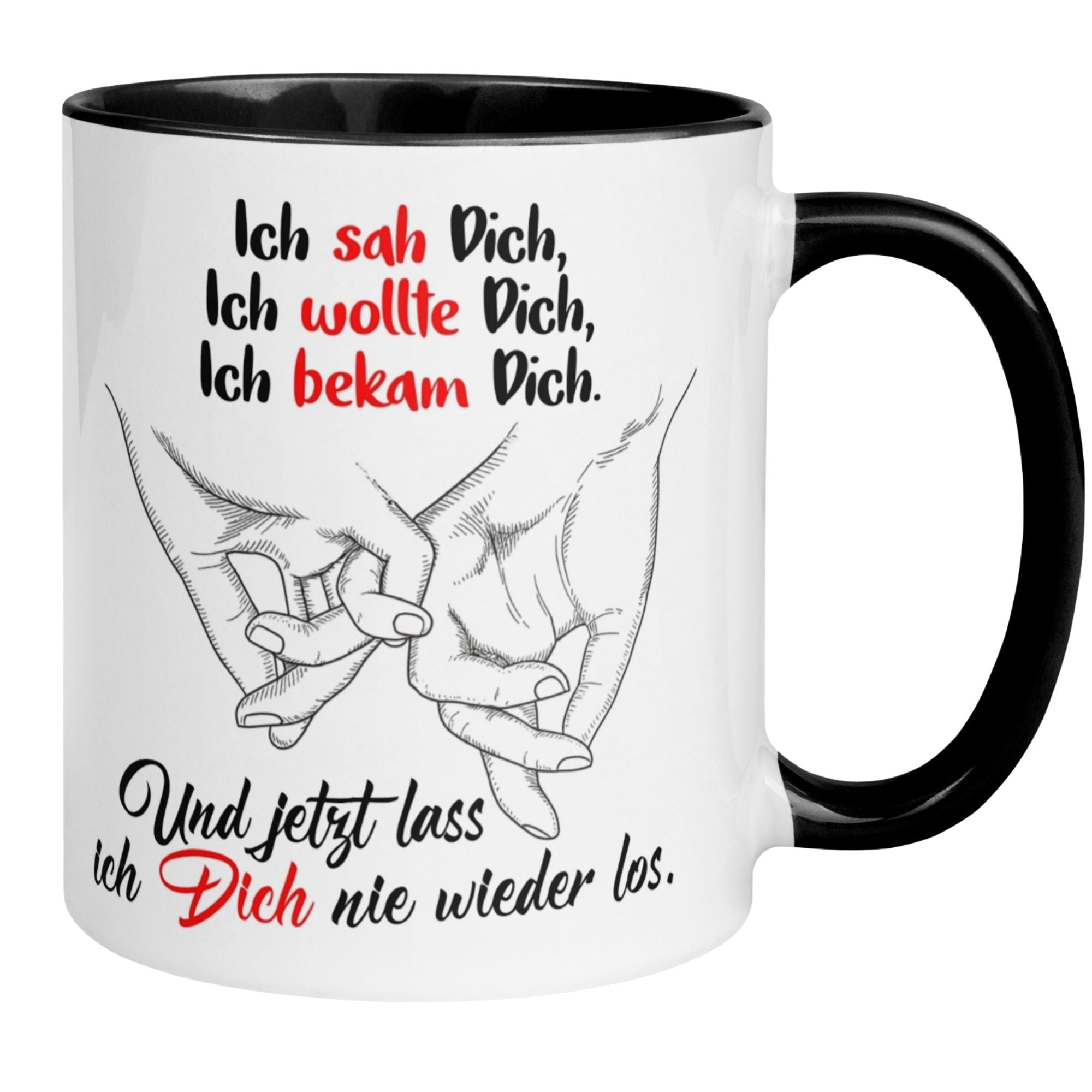 Momentals® Tasse Liebe | Hand & Hand | Und jetzt lass ich dich nie wieder los