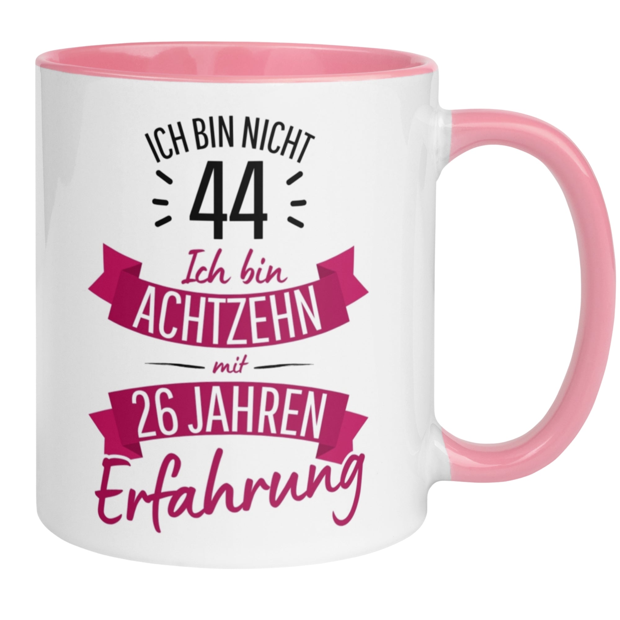 Momentals® Tasse 44. Geburtstag | Sarkasmus & Spruch | Ich bin nicht 44 – Ich hab Erfahrung