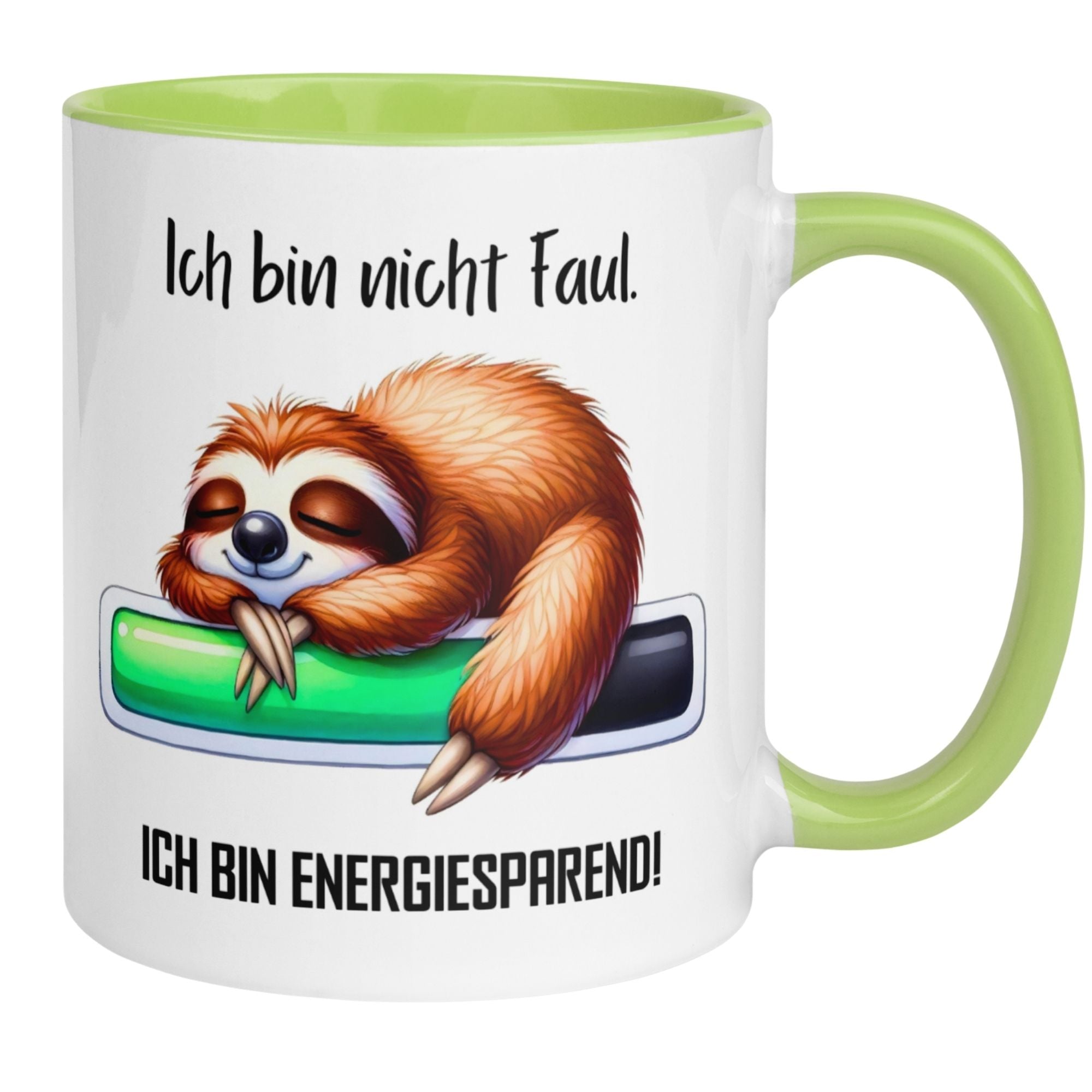 Momentals® Tasse mit Faultier und Spruch: "Ich bin nicht faul - ich bin energiesparend!"
