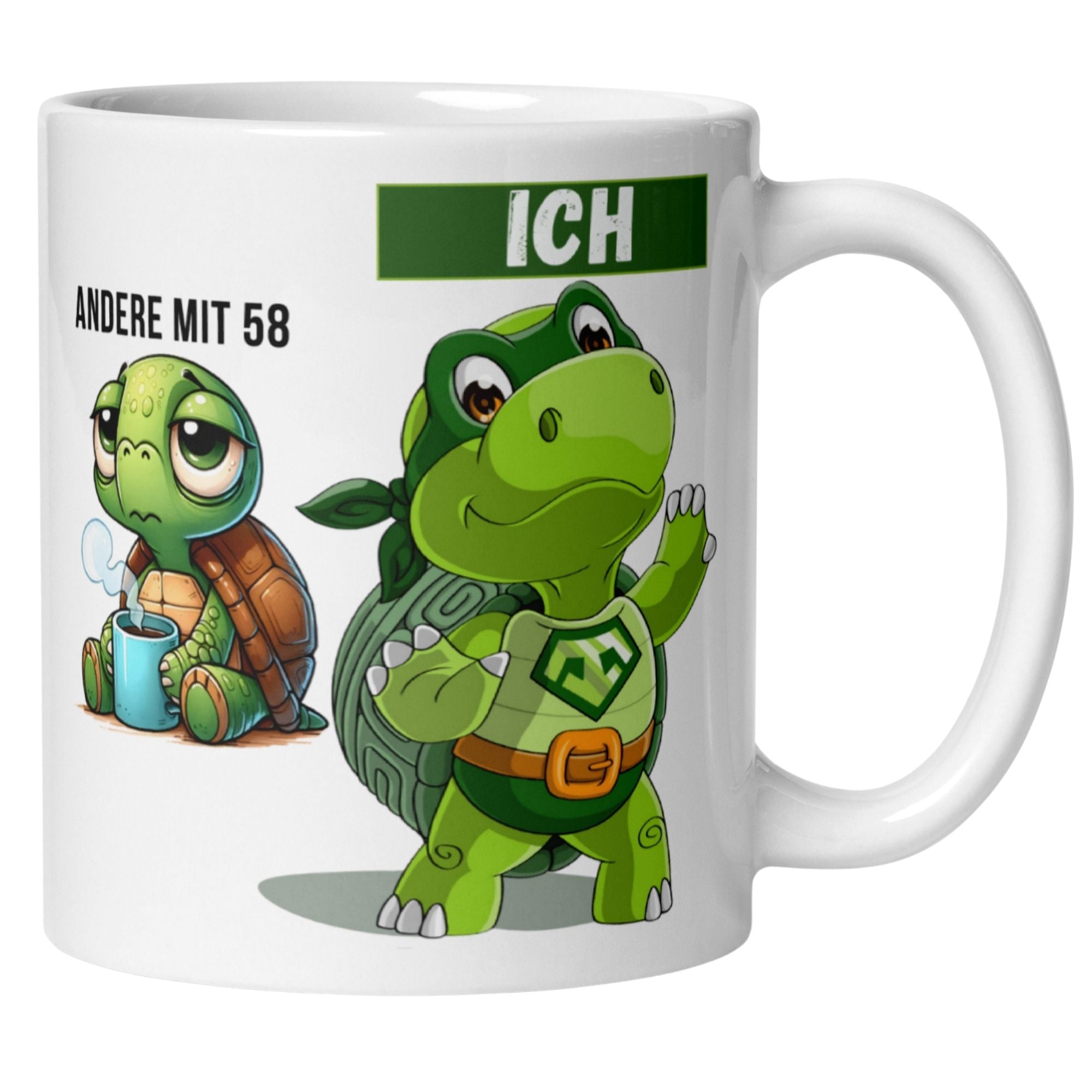 Momentals® Tasse 58. Geburtstag | Schildkröte & Spruch | Andere mit 58 und Ich • Momentals