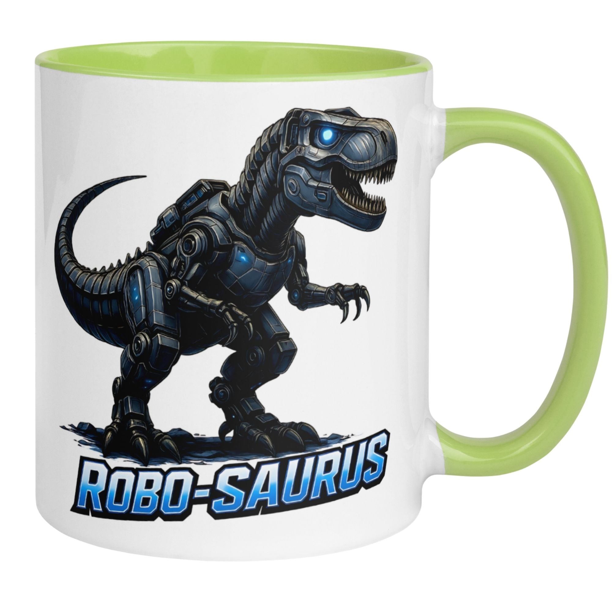 Tasse Dinosaurier – „Robo Saurus“ – Dino Geschenk Becher für Roboter Fans