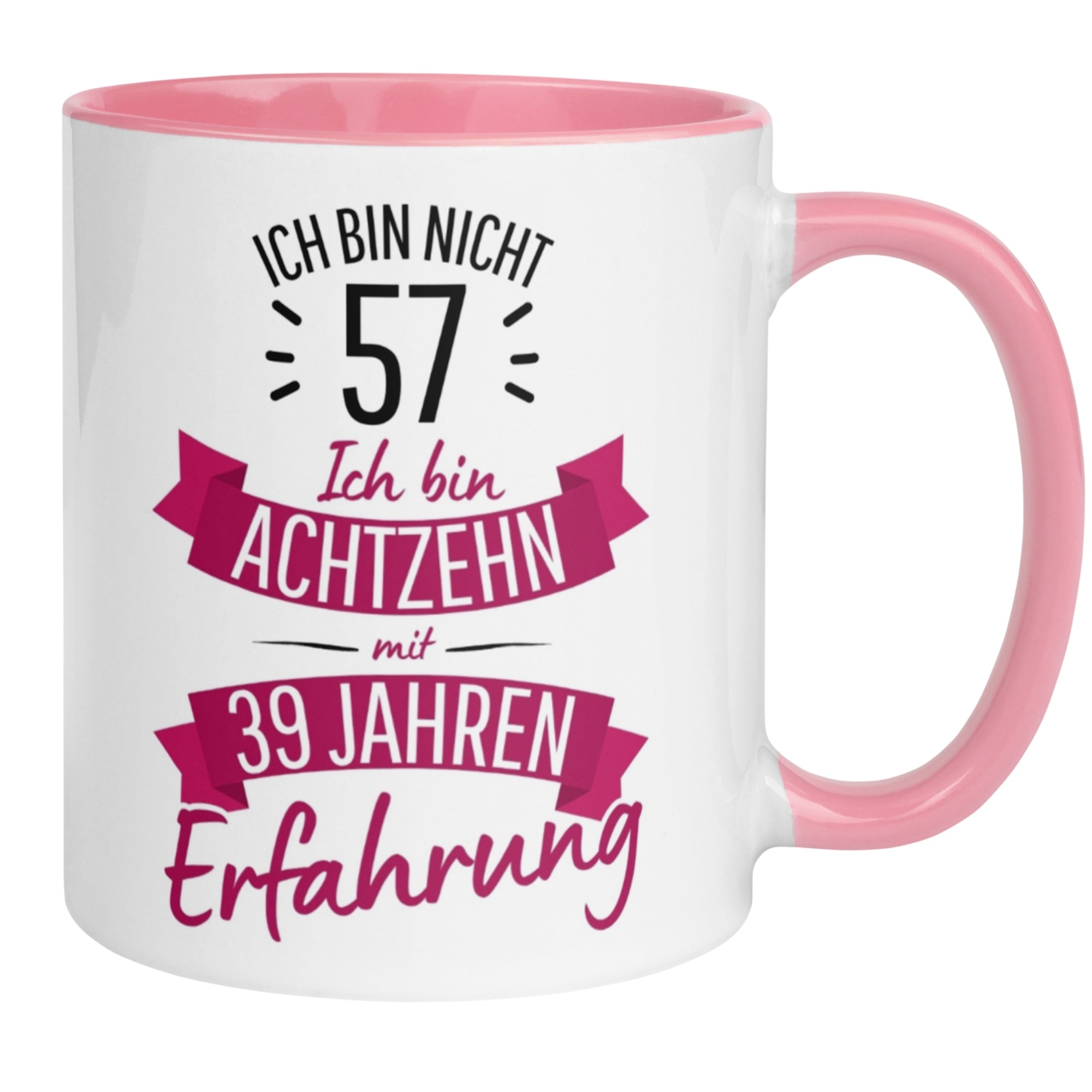 Momentals® Tasse 57. Geburtstag | Sarkasmus & Spruch | Ich bin nicht 57 – Ich hab Erfahrung