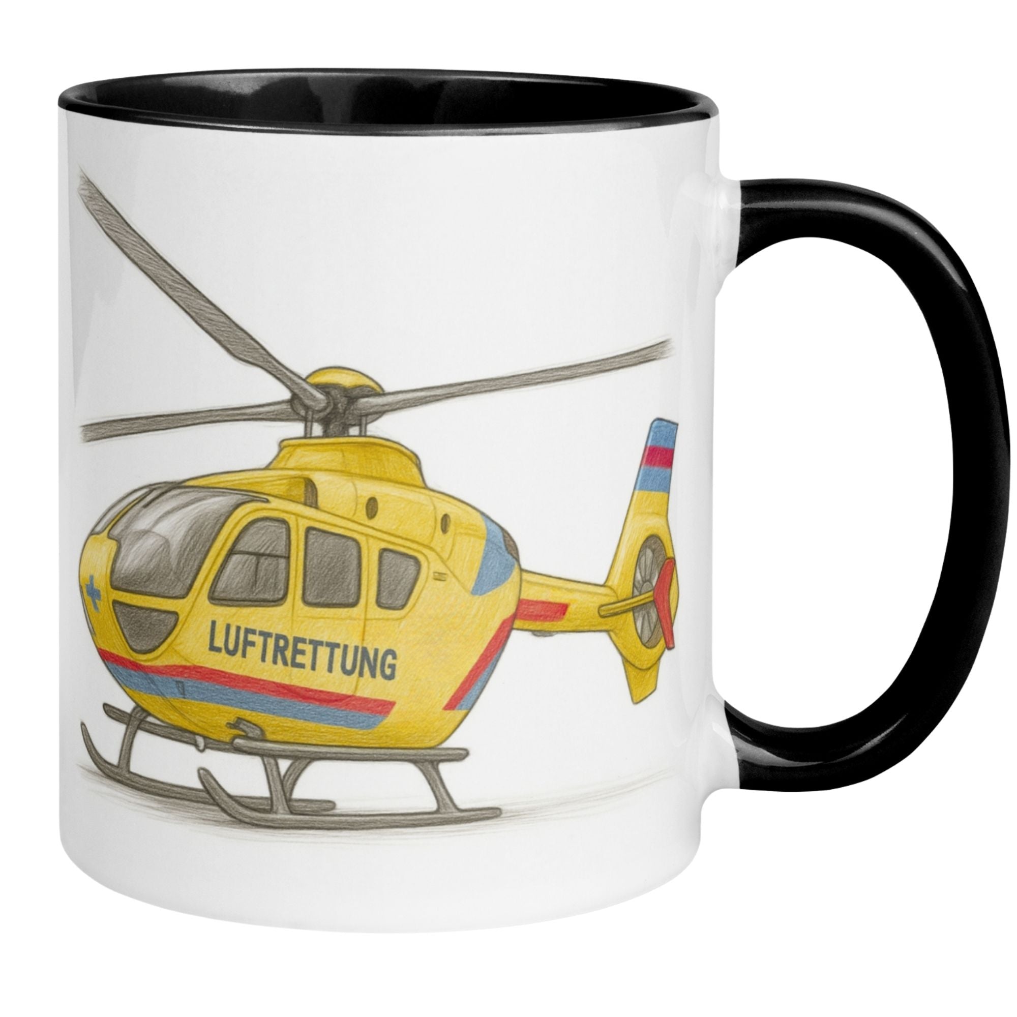 Momentals® Tasse | Rettungshubschrauber & Illustration | Luftrettung farbig