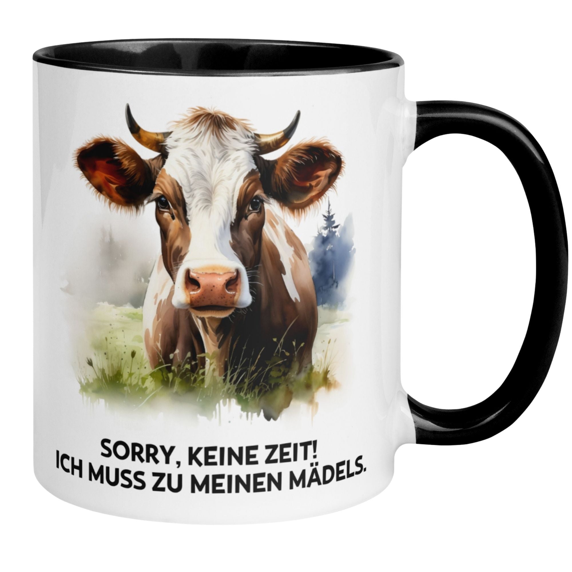 Tasse Kuh – „Sorry keine Zeit - Ich muss zu meinen Mädels“ – lustiger Geschenk Becher