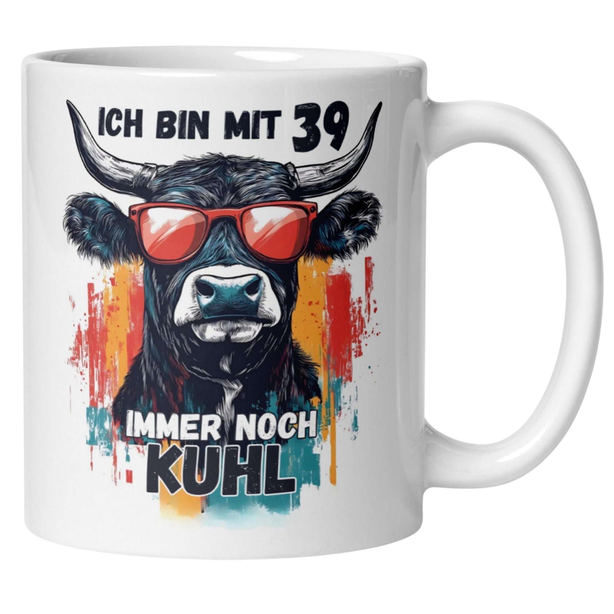 Momentals® Tasse 39. Geburtstag | Kuh & Spruch | Ich bin mit 39 immer noch Kuhl • Momentals