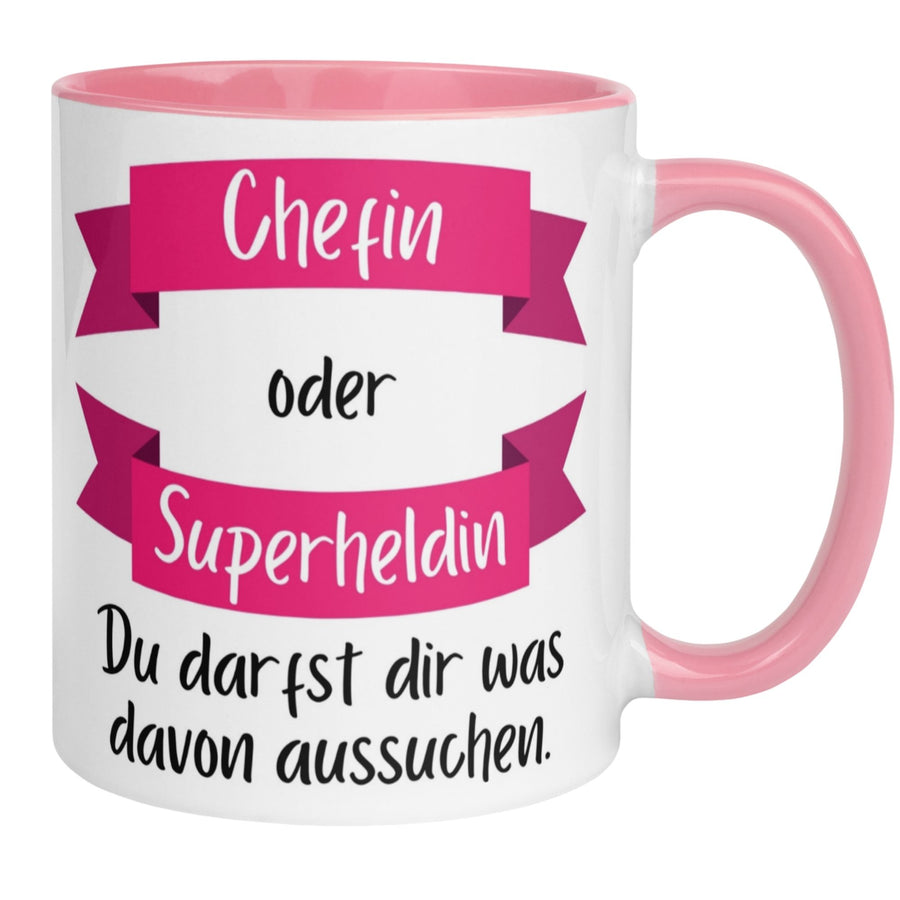 Tasse Chefin | Wertschätzung & Spruch | Chefin oder Superheldin - Such dir was aus