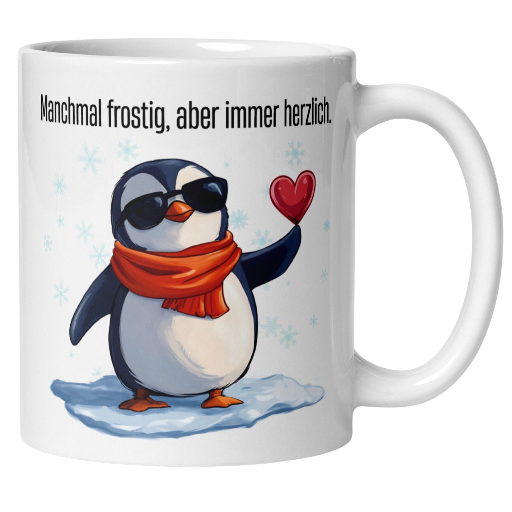 Momentals® Tasse Abschied | Pinguin & Herz | Manchmal frostig - aber immer herzlich