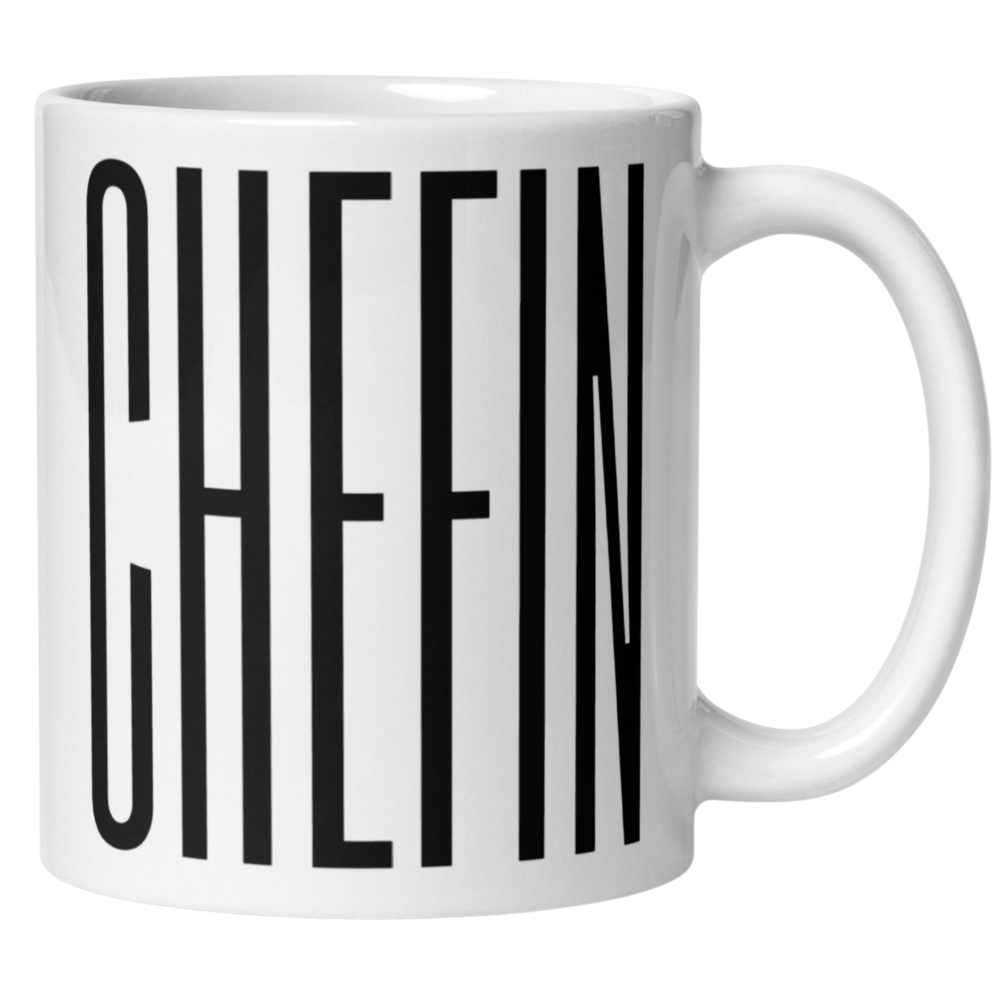 Momentals® Tasse Chefin mit humorvollem starken Statement "CHEFIN" in modernem Design.