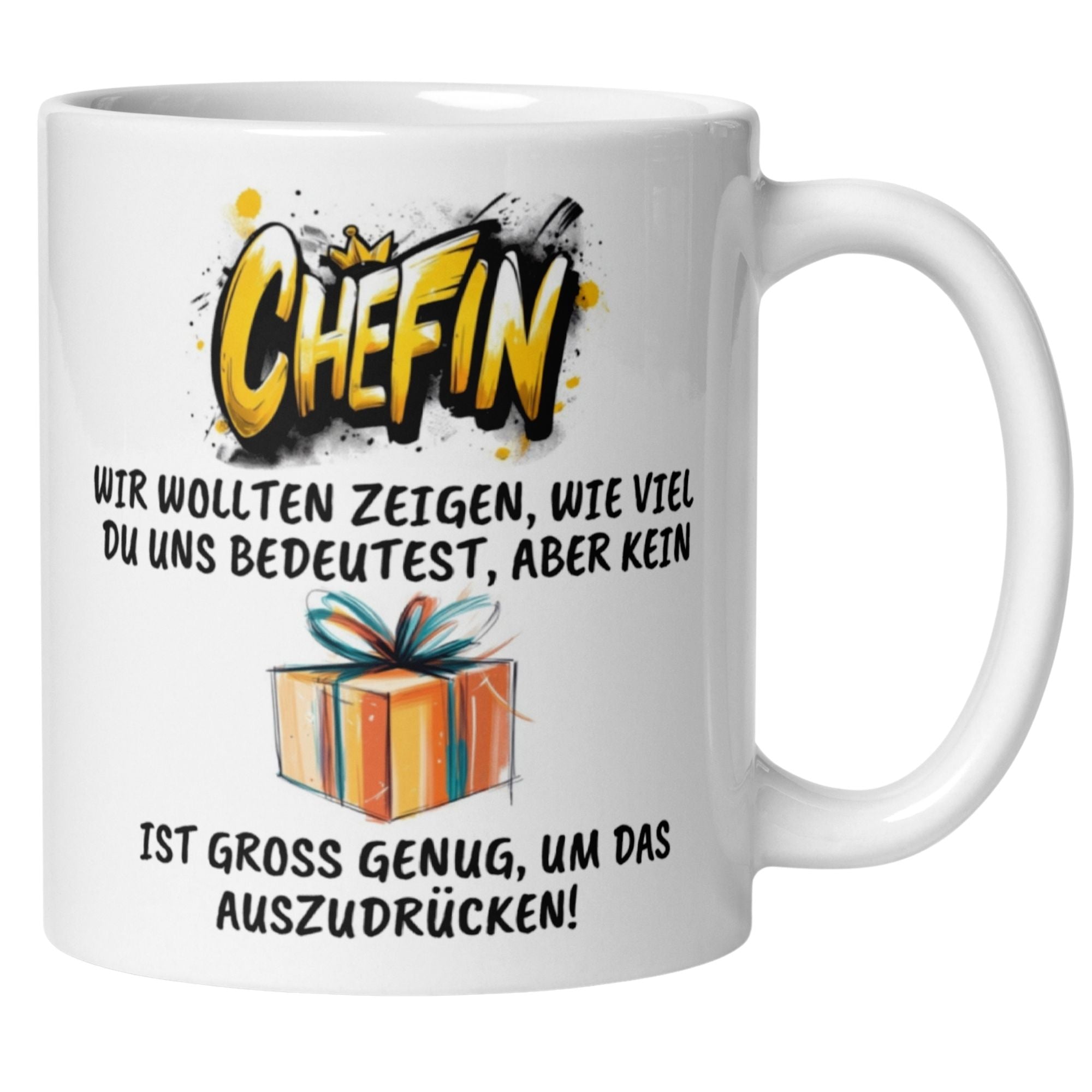 Momentals Tasse Chefin mit Spruch und Geschenkmotiv für Abschiedsgeschenke