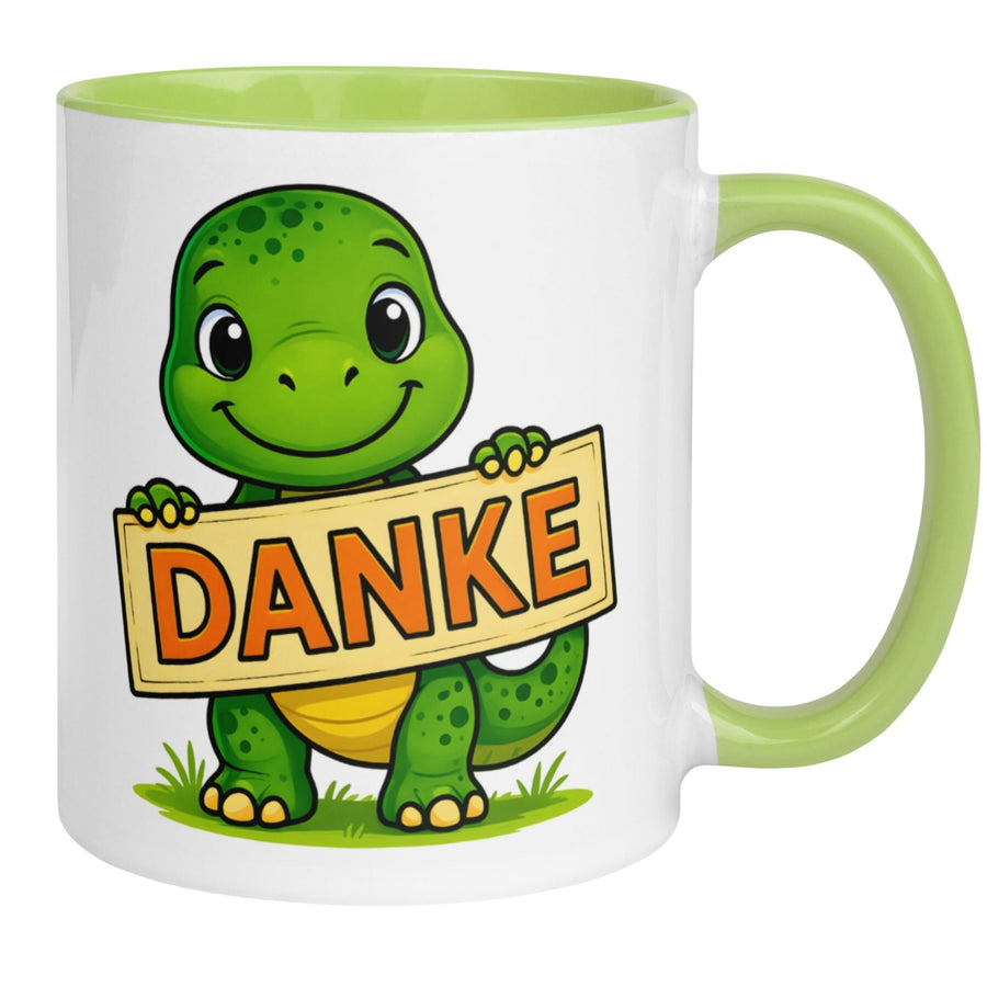 Dino Tasse | Kleiner Dinosaurier mit Danke Schild