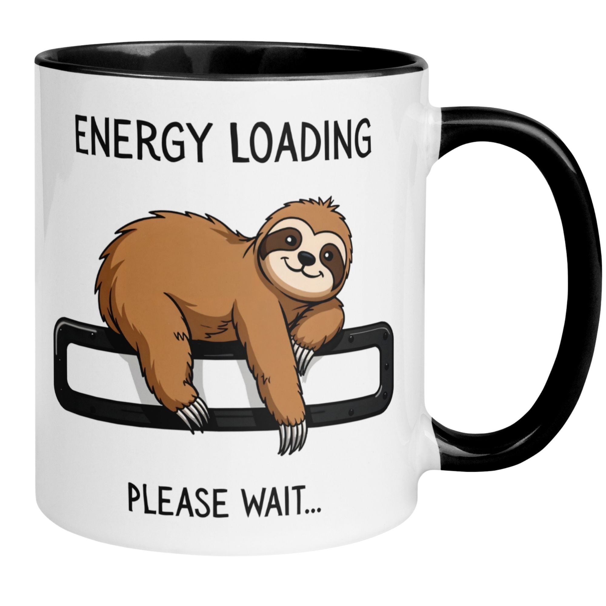 Tasse Faultier – „ENERGY LOADING – PLEASE WAIT“ – lustiger Morgenmuffel Geschenk Becher