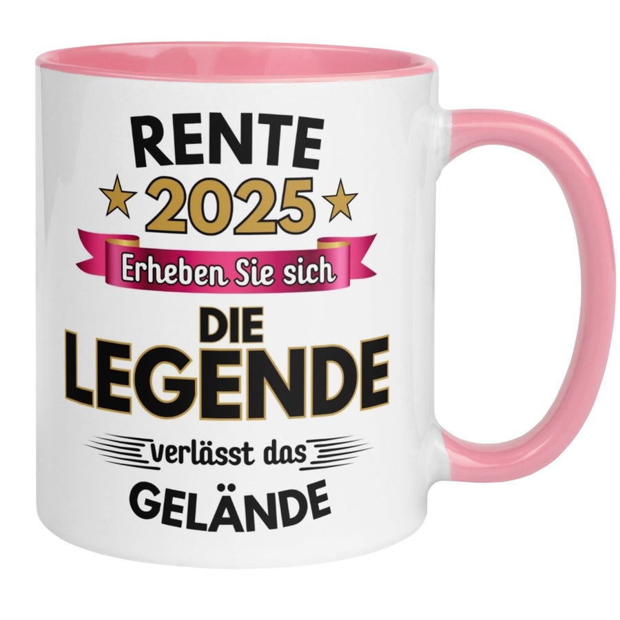 Tasse Rente | Pension & Renteneintritt | Rente 2025 - Die Legende verlässt das Gelände Rosa