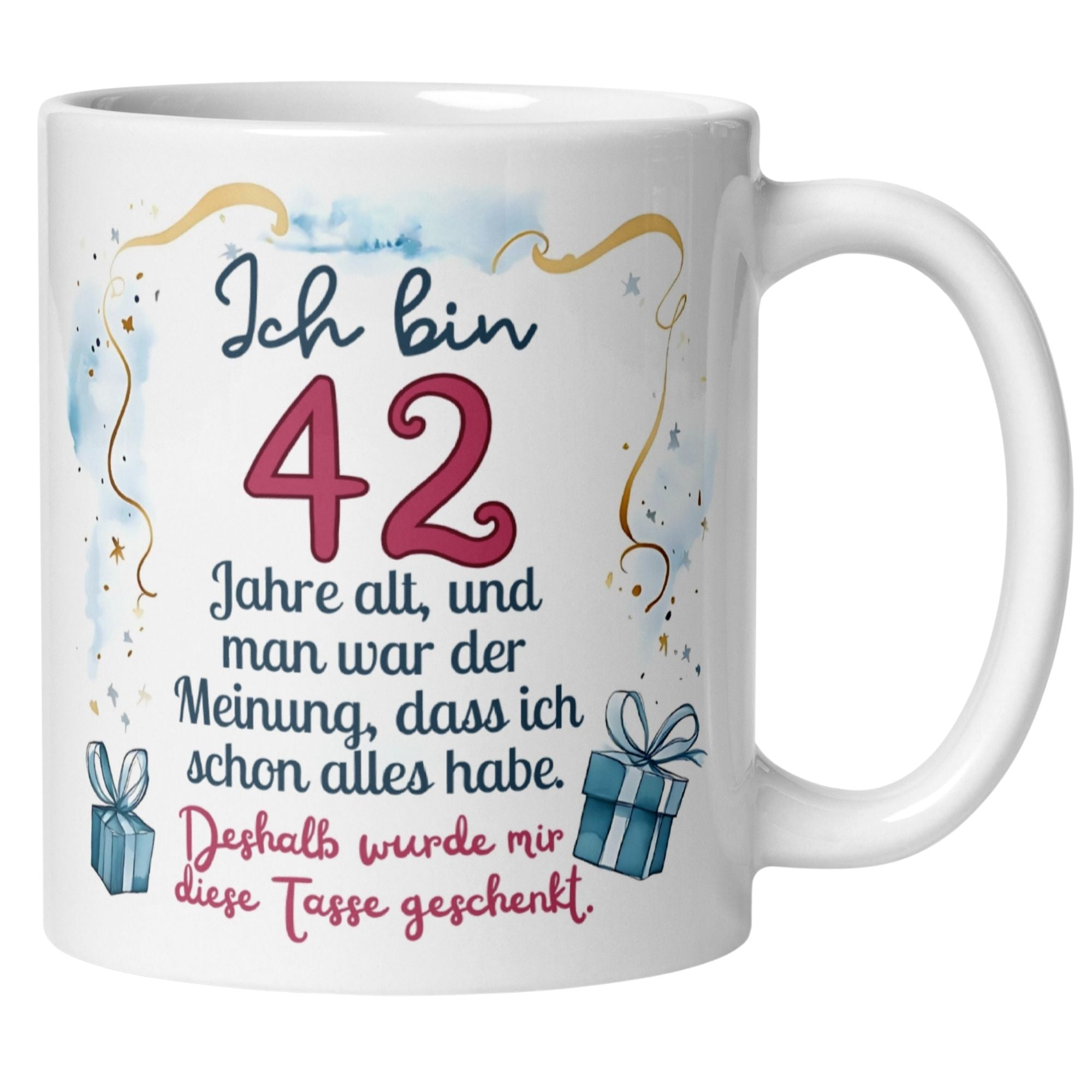 Momentals® Tasse 42. Geburtstag | Humorvoll & Spruch | Man war der Meinung ich hab schon alles