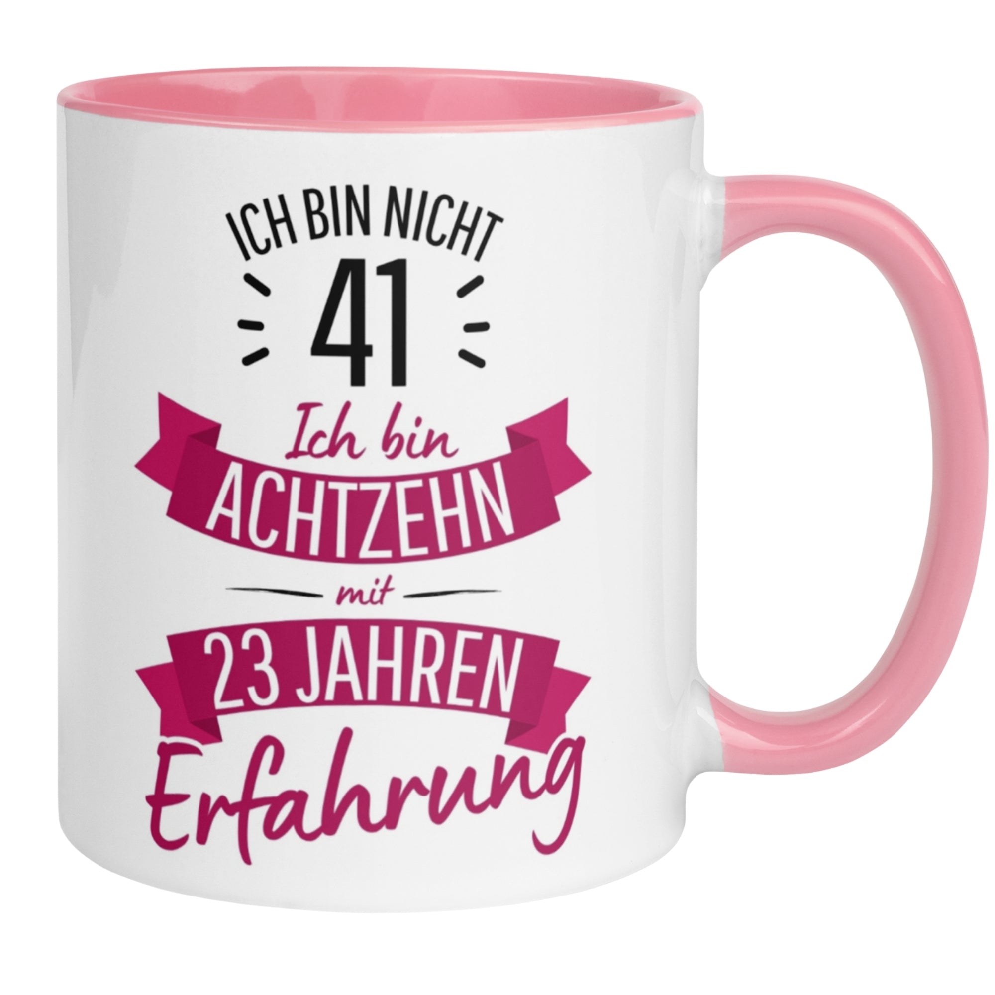 Momentals® Tasse 41. Geburtstag | Sarkasmus & Spruch | Ich bin nicht 41 – Ich hab Erfahrung