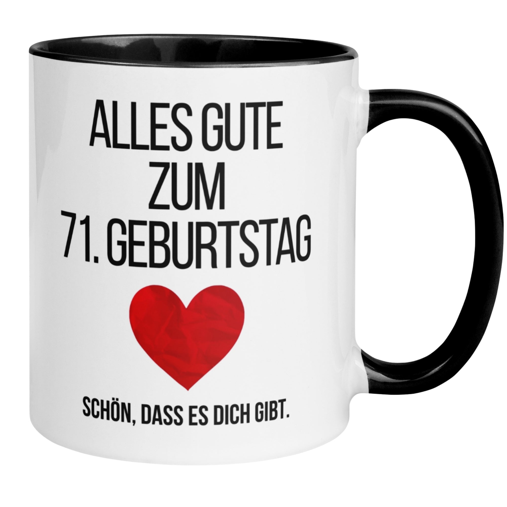 Momentals® Tasse 71. Geburtstag | Herz & Spruch | Alles gute zum Geburtstag