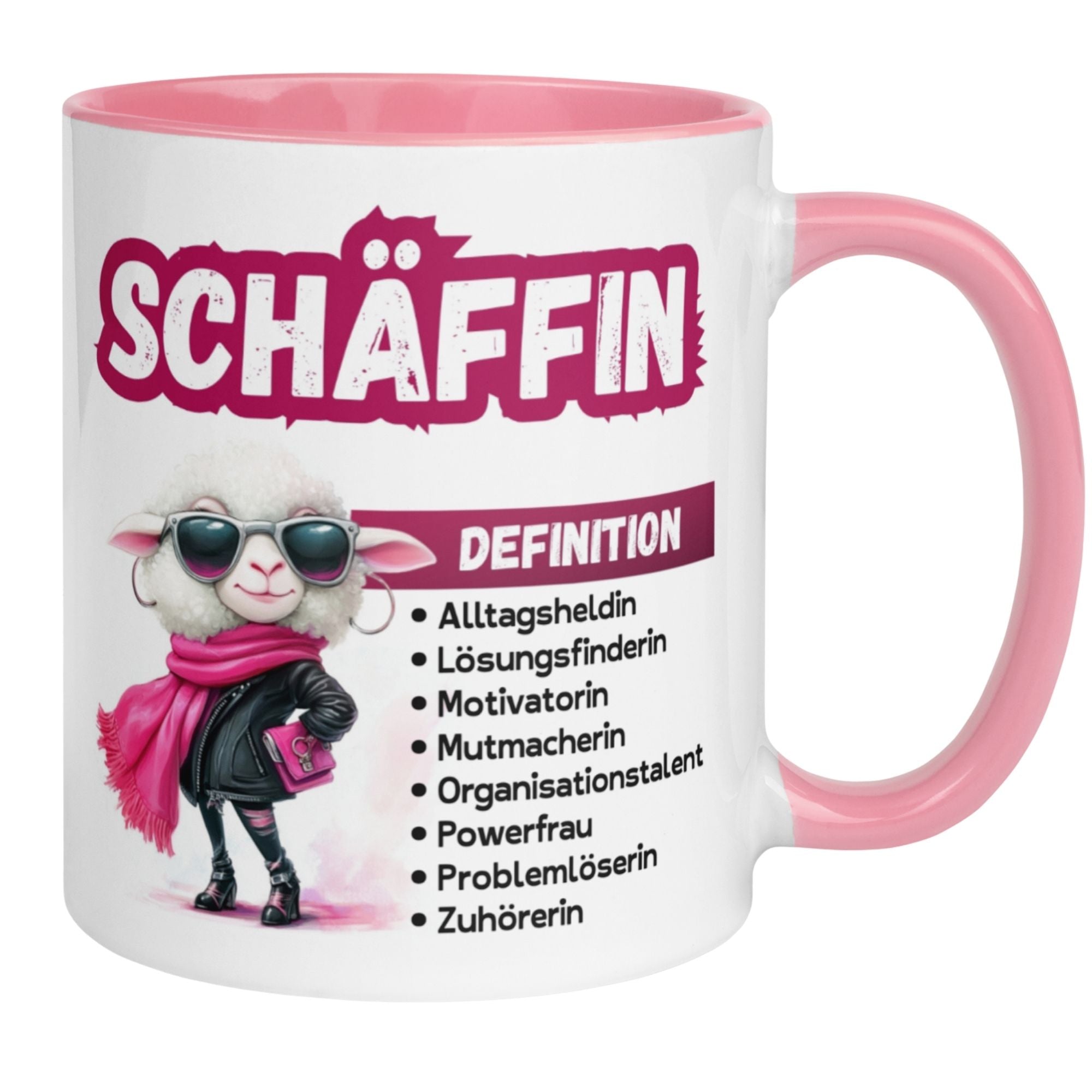Momentals Tasse Chefin mit Schaf-Motiv und humorvoller Definition "SCHÄFFIN".