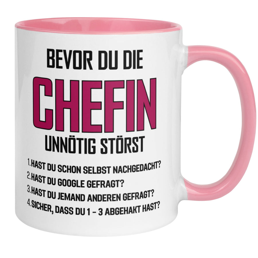 Tasse Chefin | Sarkasmus & Checkliste | Bevor du die Chefin unnötig störst