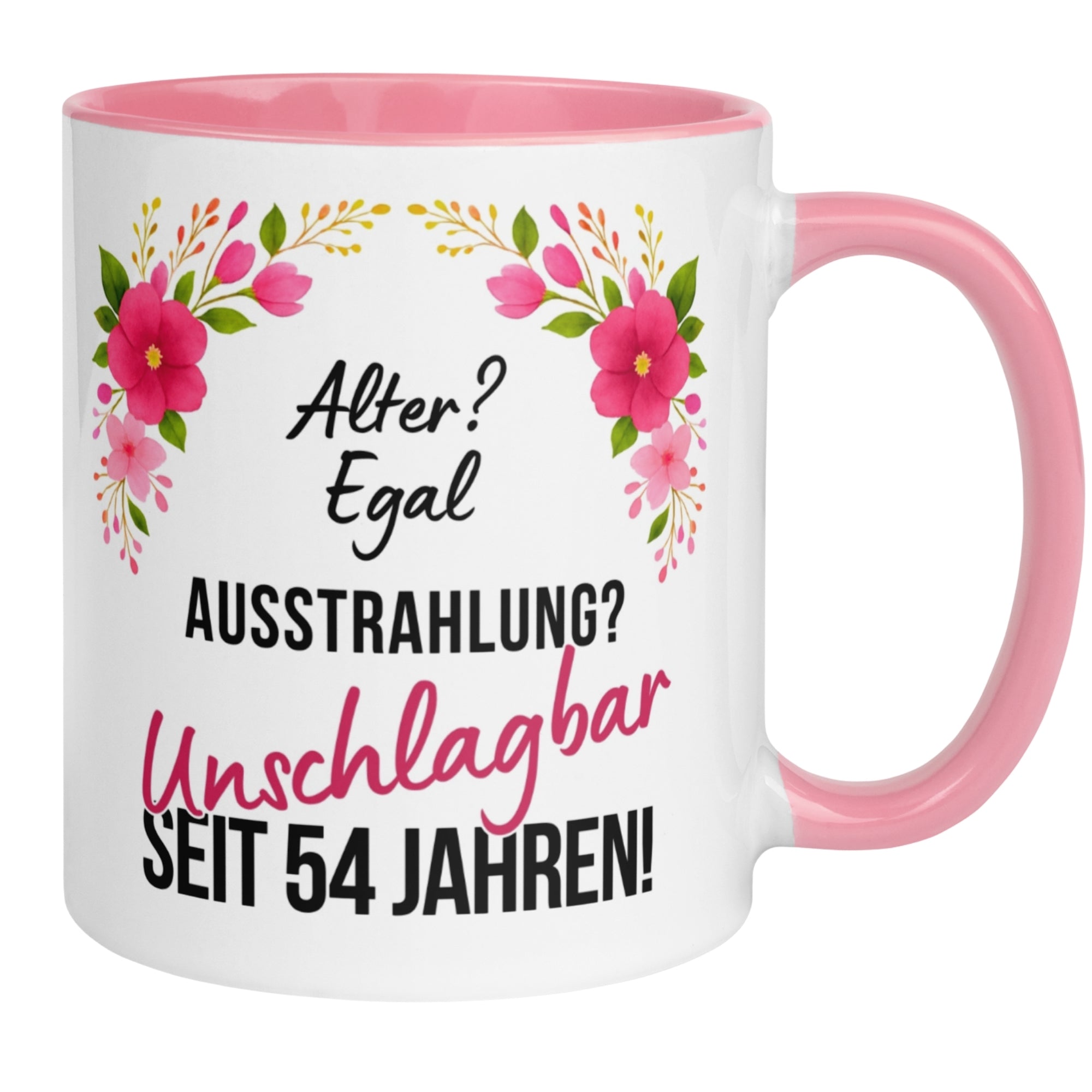 Momentals® Tasse 54. Geburtstag | Blumen & Spruch | Ausstrahlung - Unschlagbar seit 54 Jahren
