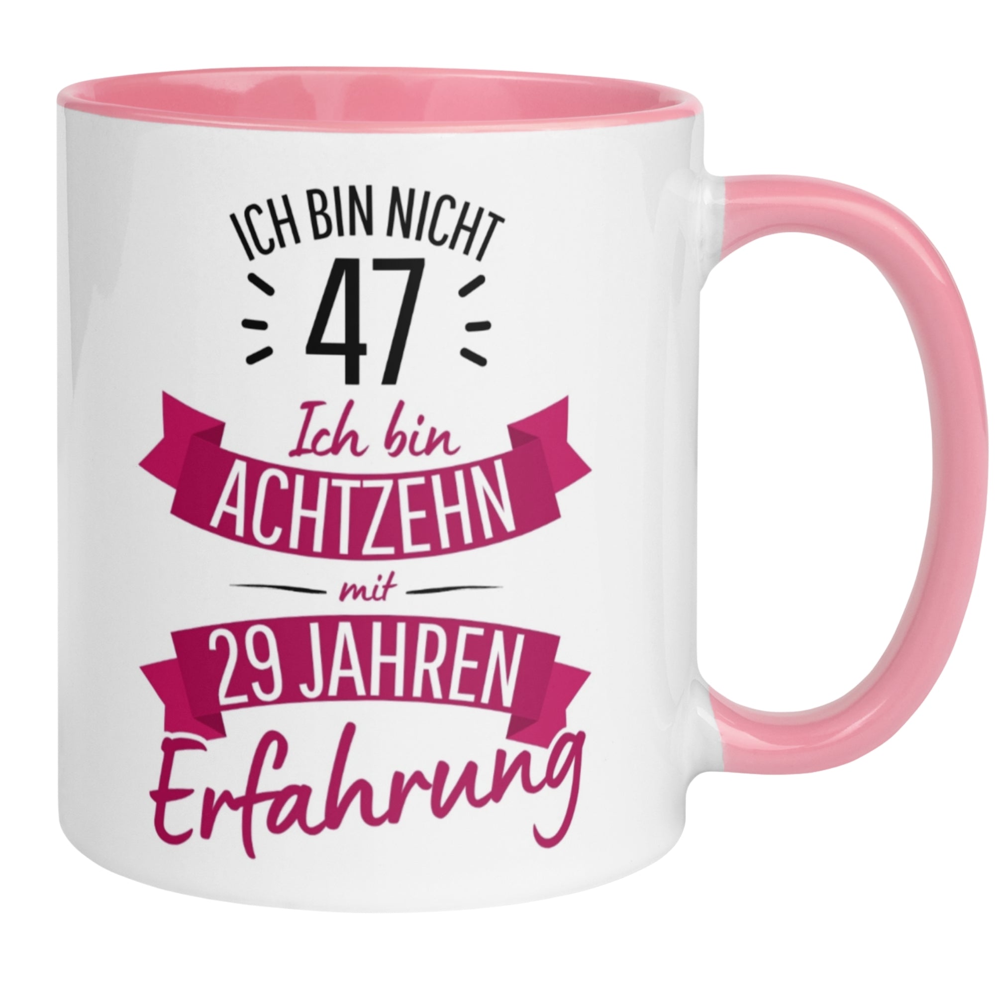 Momentals® Tasse 47. Geburtstag | Sarkasmus & Spruch | Ich bin nicht 47 – Ich hab Erfahrung