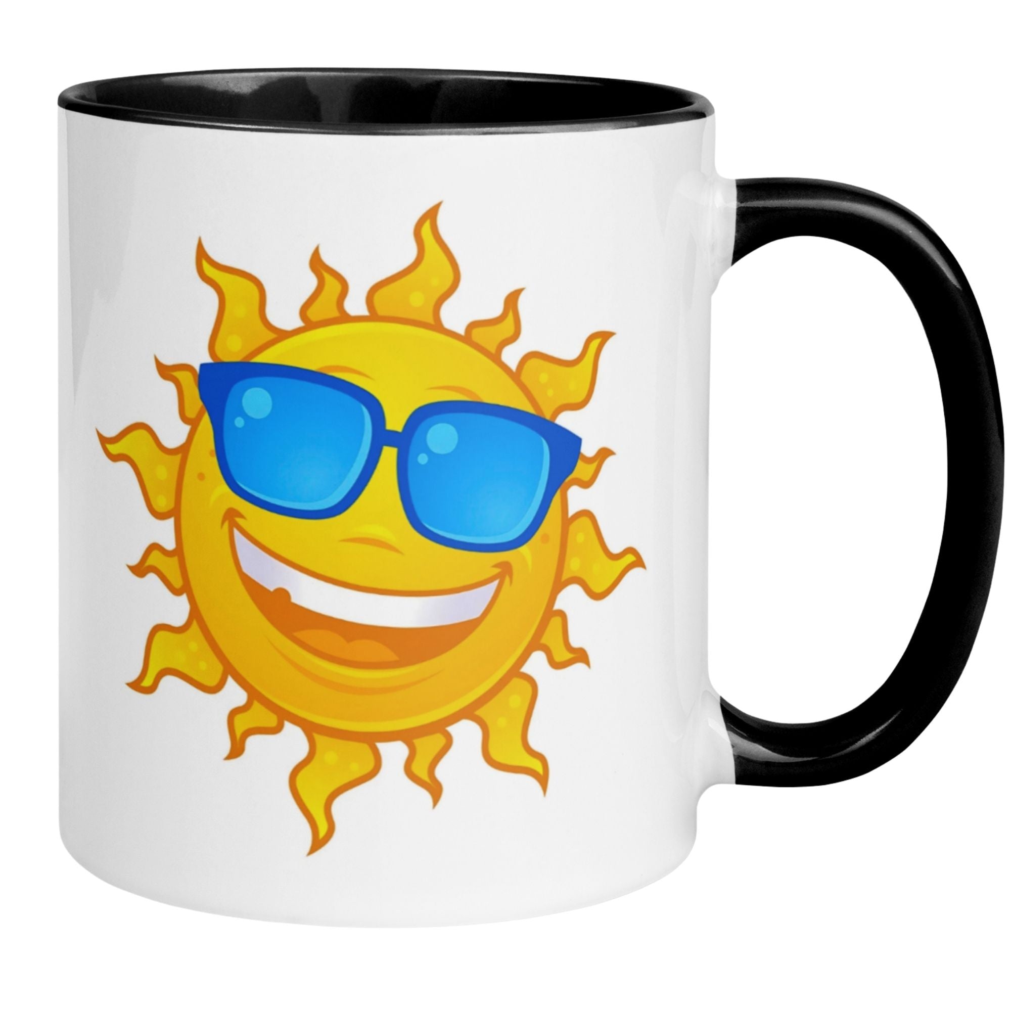 Momentals Tasse mit strahlender Sonne und Sonnenbrille, der perfekte Gute-Laune-Kick für deinen Morgen.