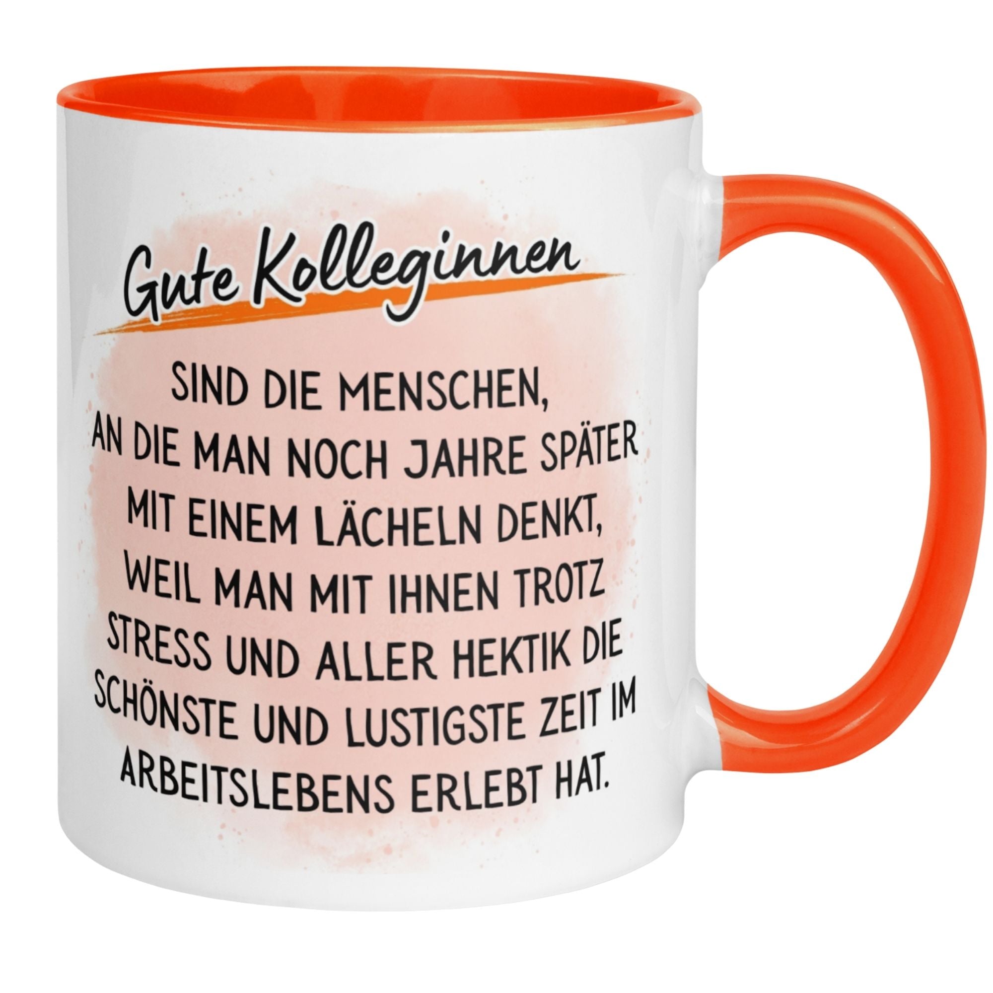Tasse Kollegin – „An Gute Kolleginnen denkt man mit einem lächeln“ – Abschiedsgeschenk