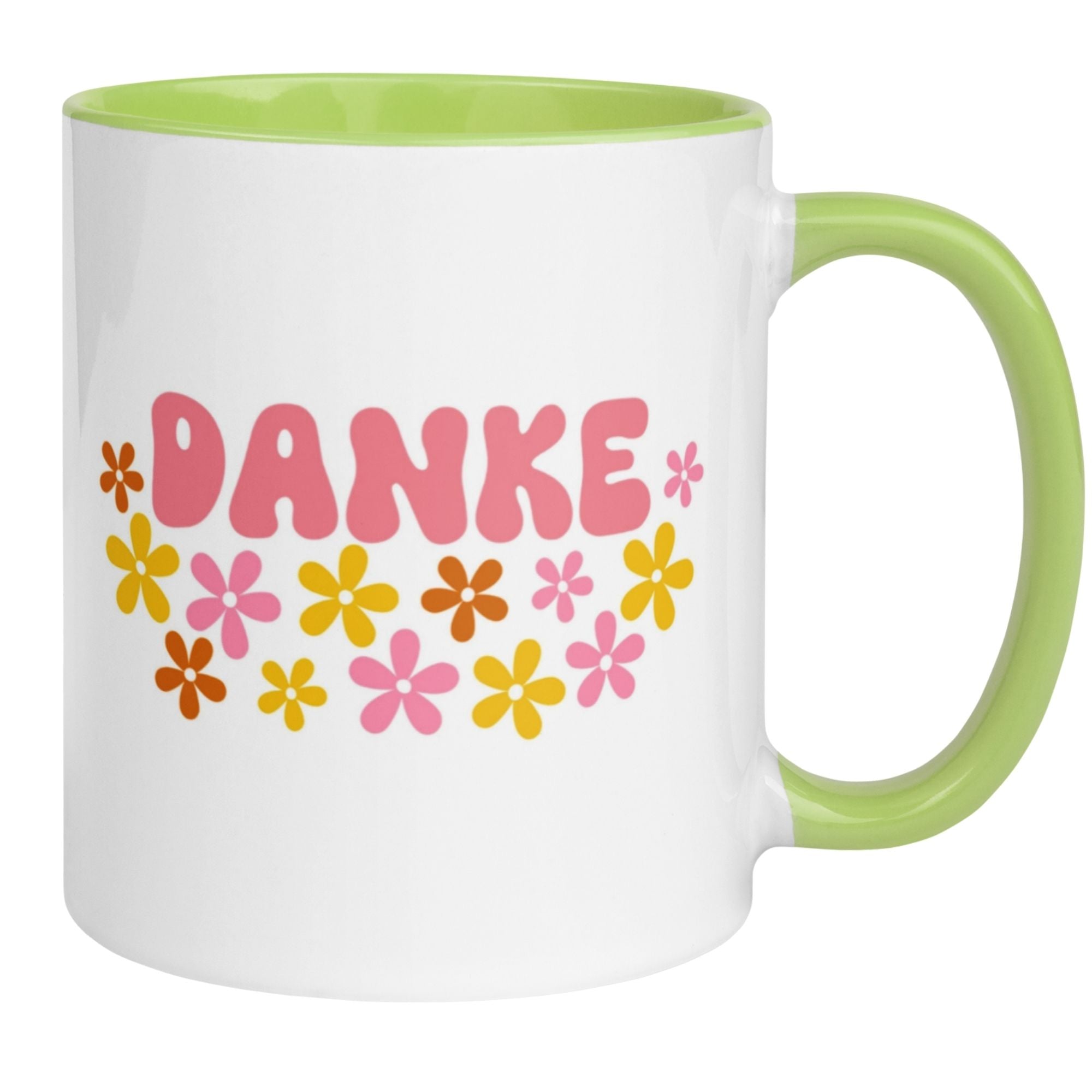 Momentals Tasse Dankeschön mit buntem Blumenmotiv und fröhlichem Schriftzug 'DANKE'
