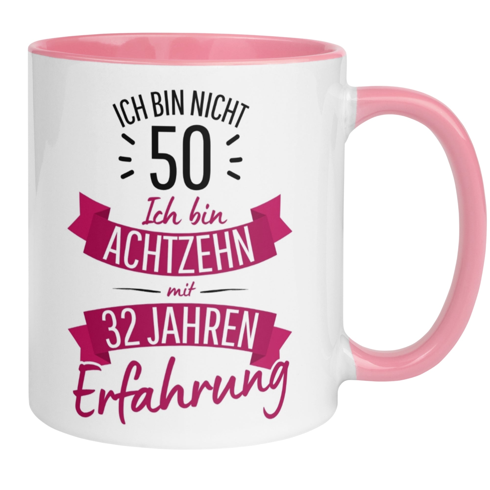 Momentals® Tasse 50. Geburtstag | Sarkasmus & Spruch | Ich bin nicht 50 – Ich hab Erfahrung