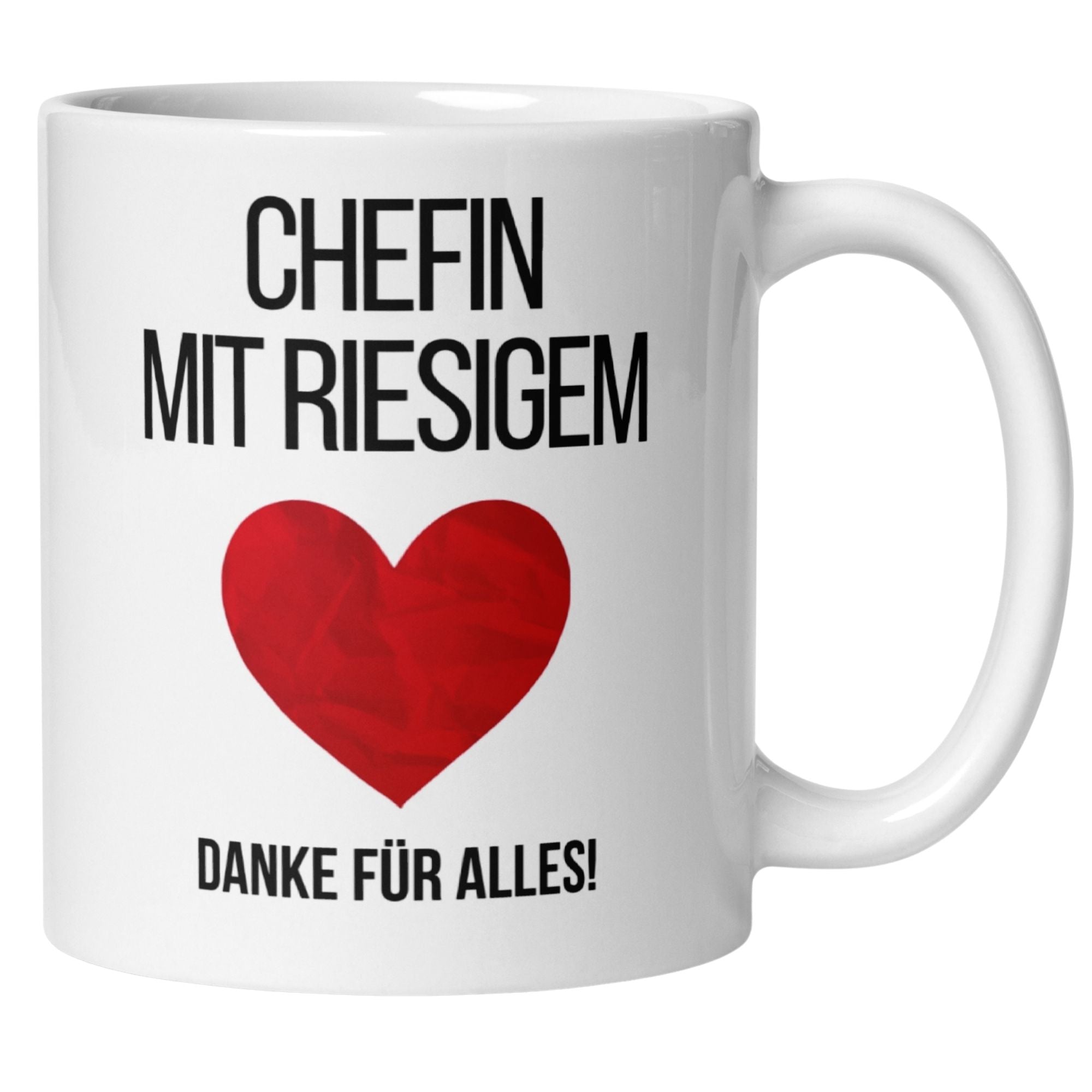 Momentals® Tasse für Chefin mit Herz, Dankeschön für alles, humorvolles Abschiedsgeschenk.