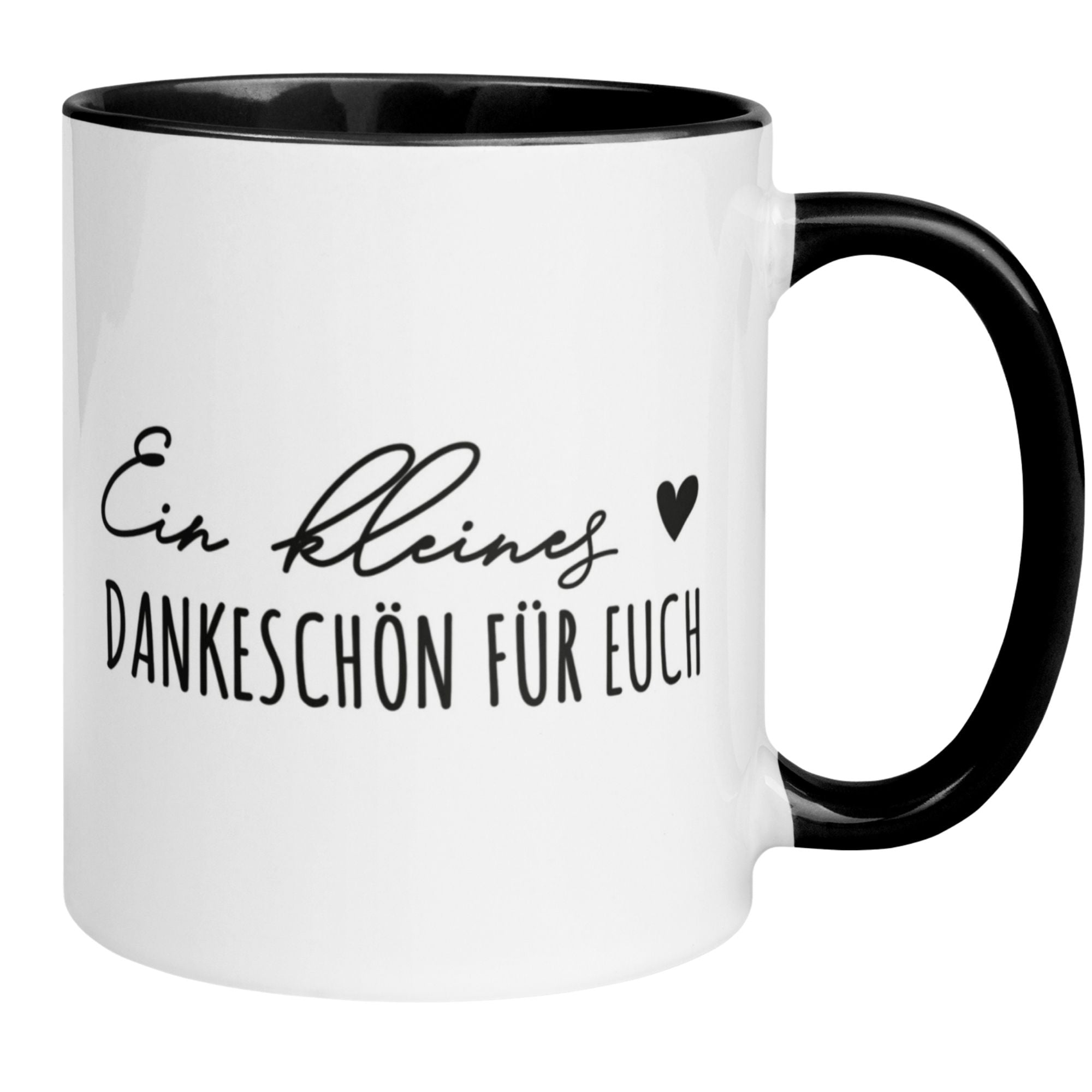 Momentals® Tasse mit Herz und Spruch: "Ein kleines Dankeschön für euch" für Wertschätzung und Freude.
