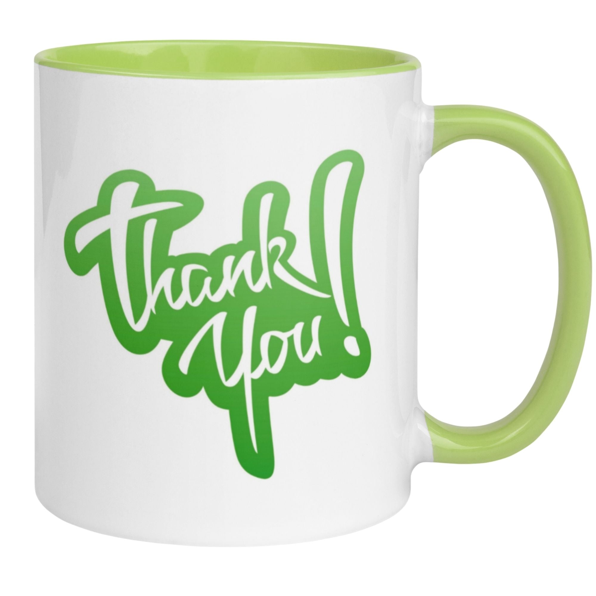 Momentals Tasse Dankeschön mit grünem Schriftzug "Thank You!" für Wertschätzung in jeder Kaffeepause.
