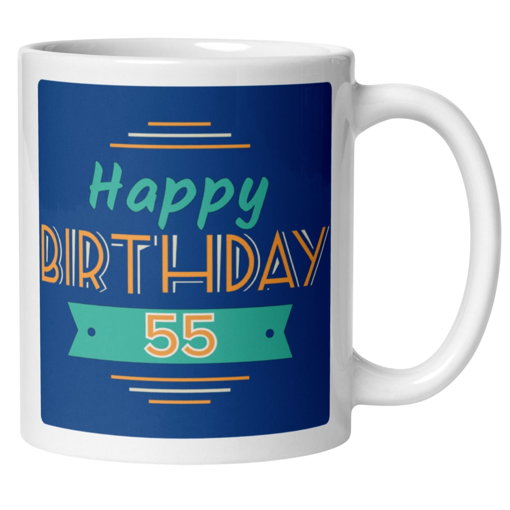 Momentals® Tasse 55. Geburtstag | Retro & Spruch | Farbenfrohes Happy Birthday • Momentals