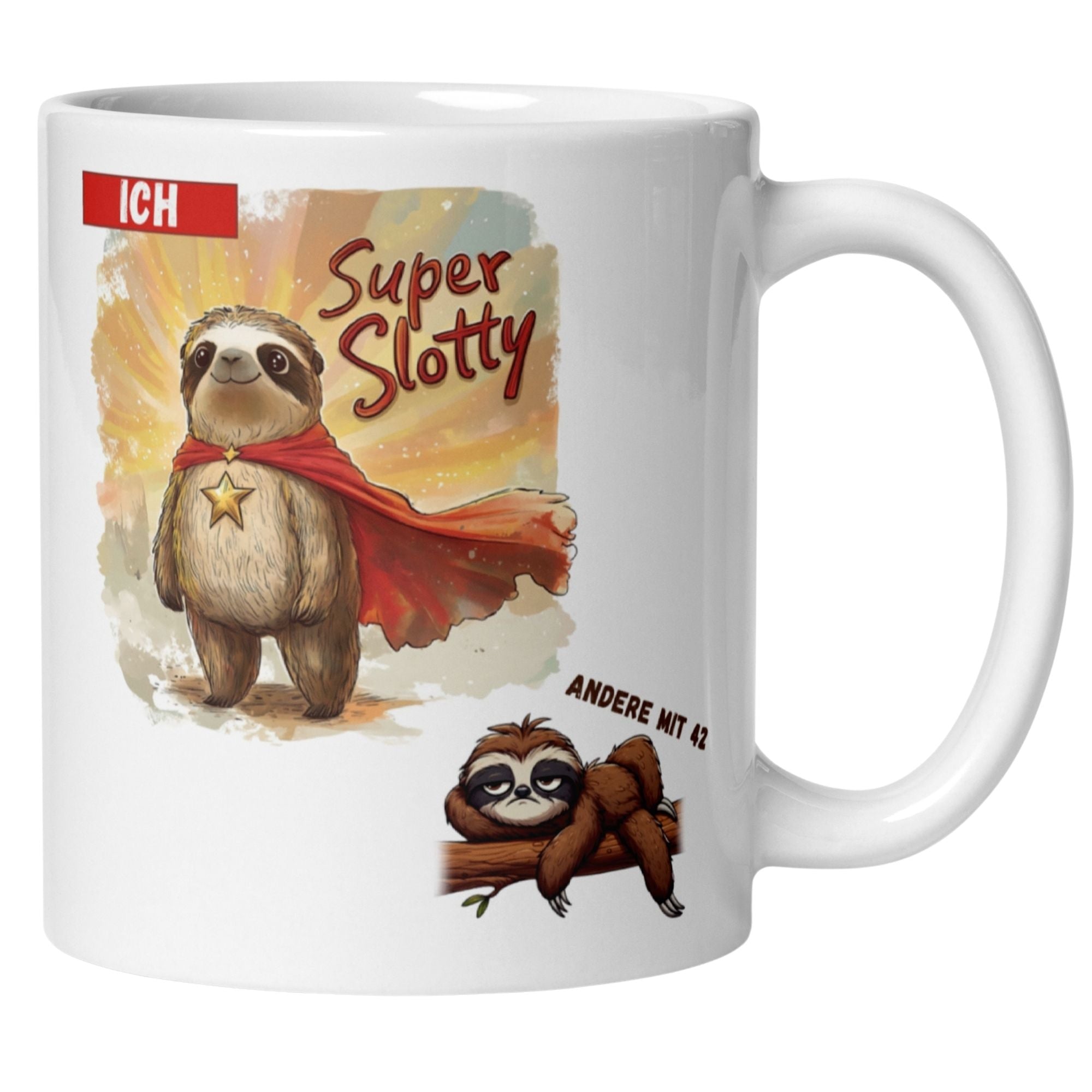 Momentals® Tasse 42. Geburtstag | Faultier & Spruch | Andere mit 70 und Ich