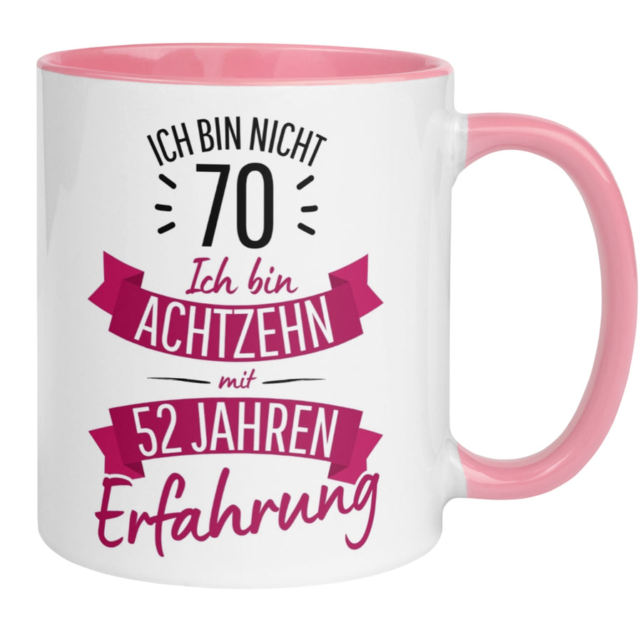 Tasse 70. Geburtstag | Sarkasmus & Spruch | Ich bin nicht 70 – Ich hab Erfahrung