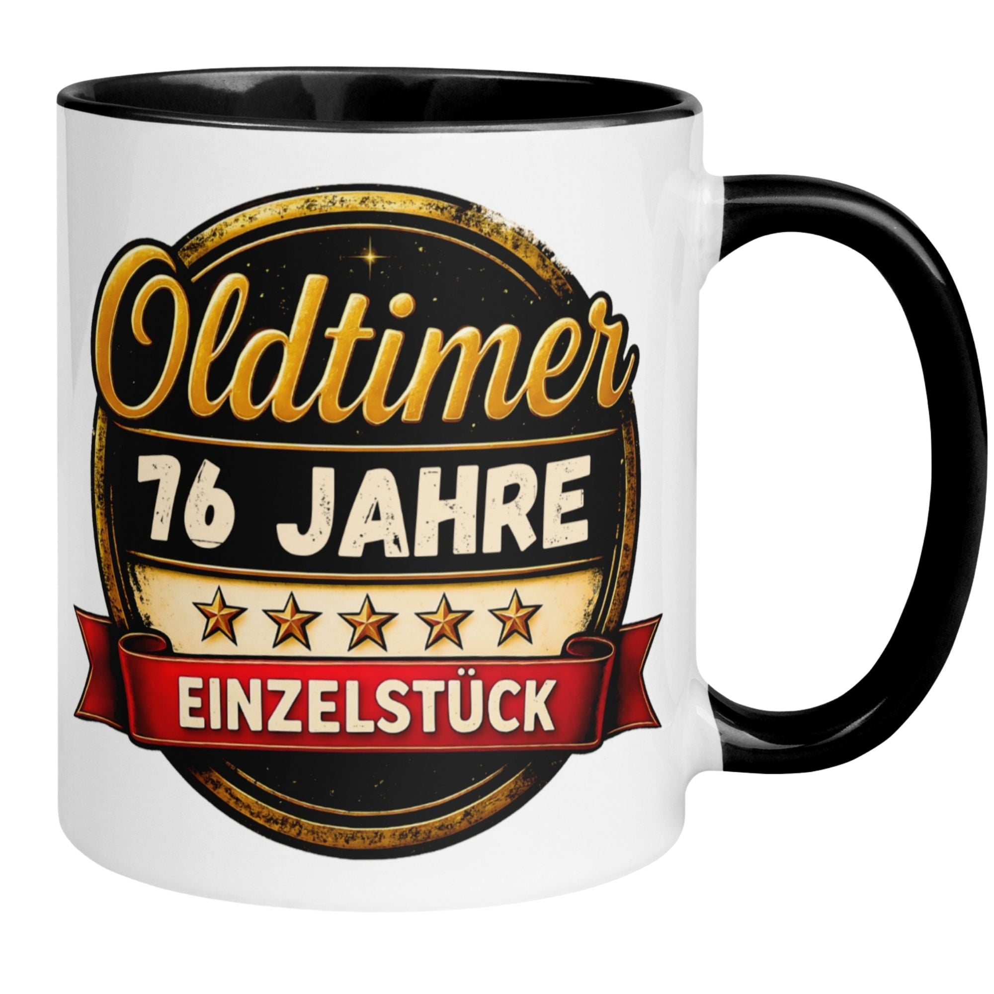 Momentals® Tasse 76. Geburtstag | Vintage & Spruch | Oldtimer 76 Jahre - Einzelstück