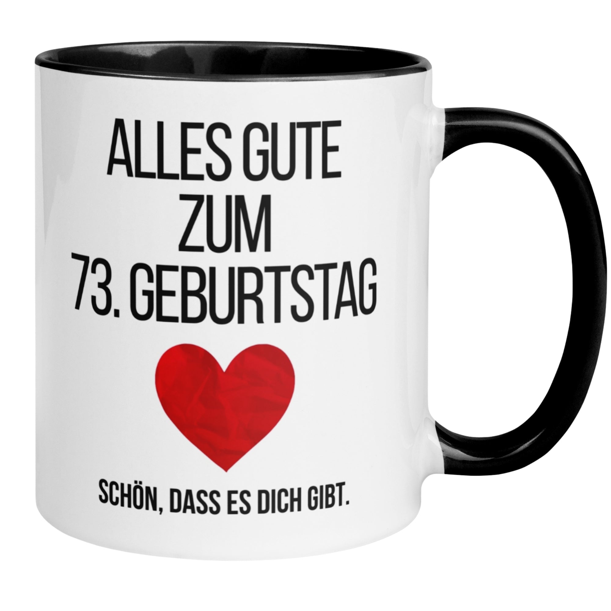 Momentals® Tasse 73. Geburtstag | Herz & Spruch | Alles gute zum Geburtstag