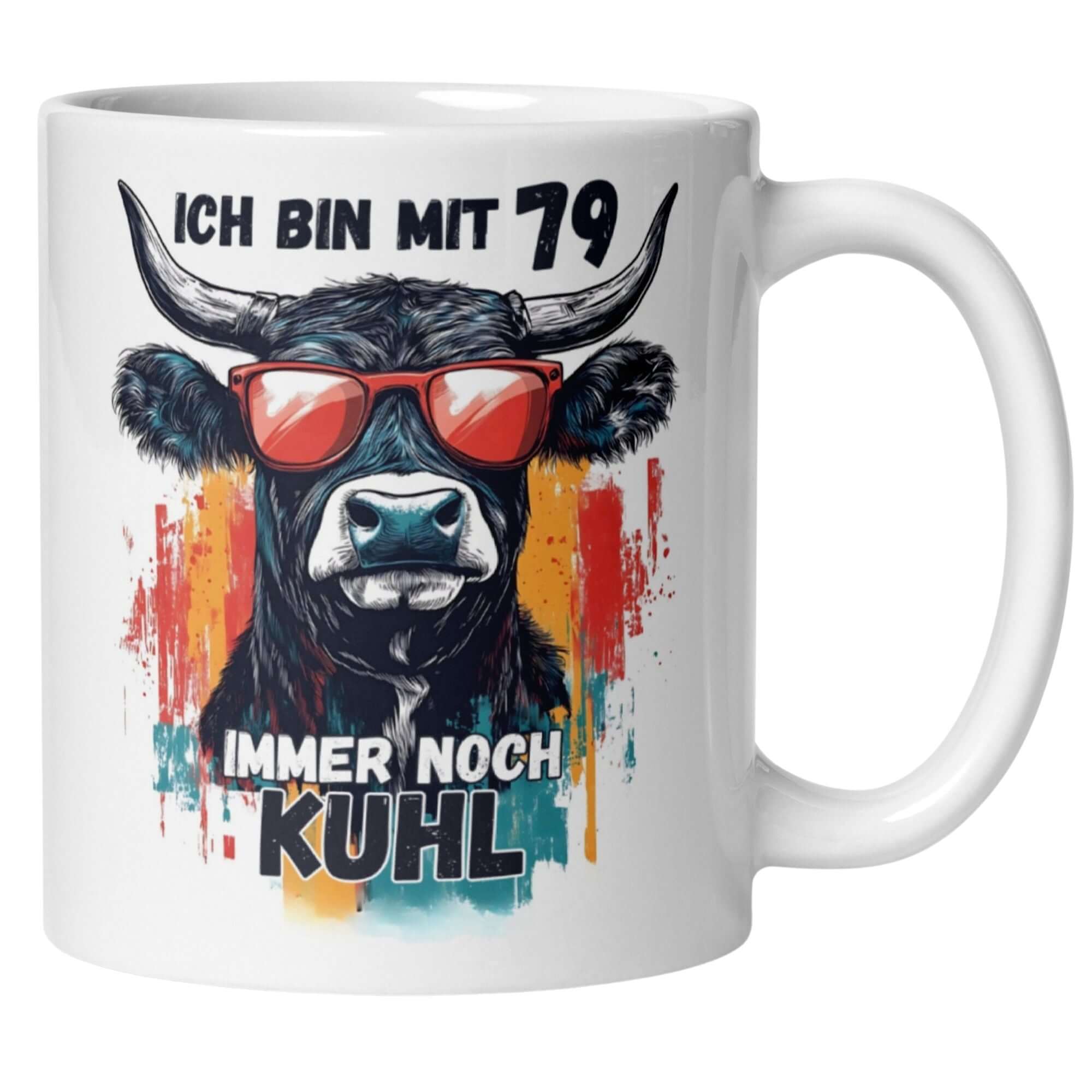 Momentals® Tasse 79. Geburtstag | Kuh & Spruch | Ich bin mit 79 immer noch Kuhl • Momentals