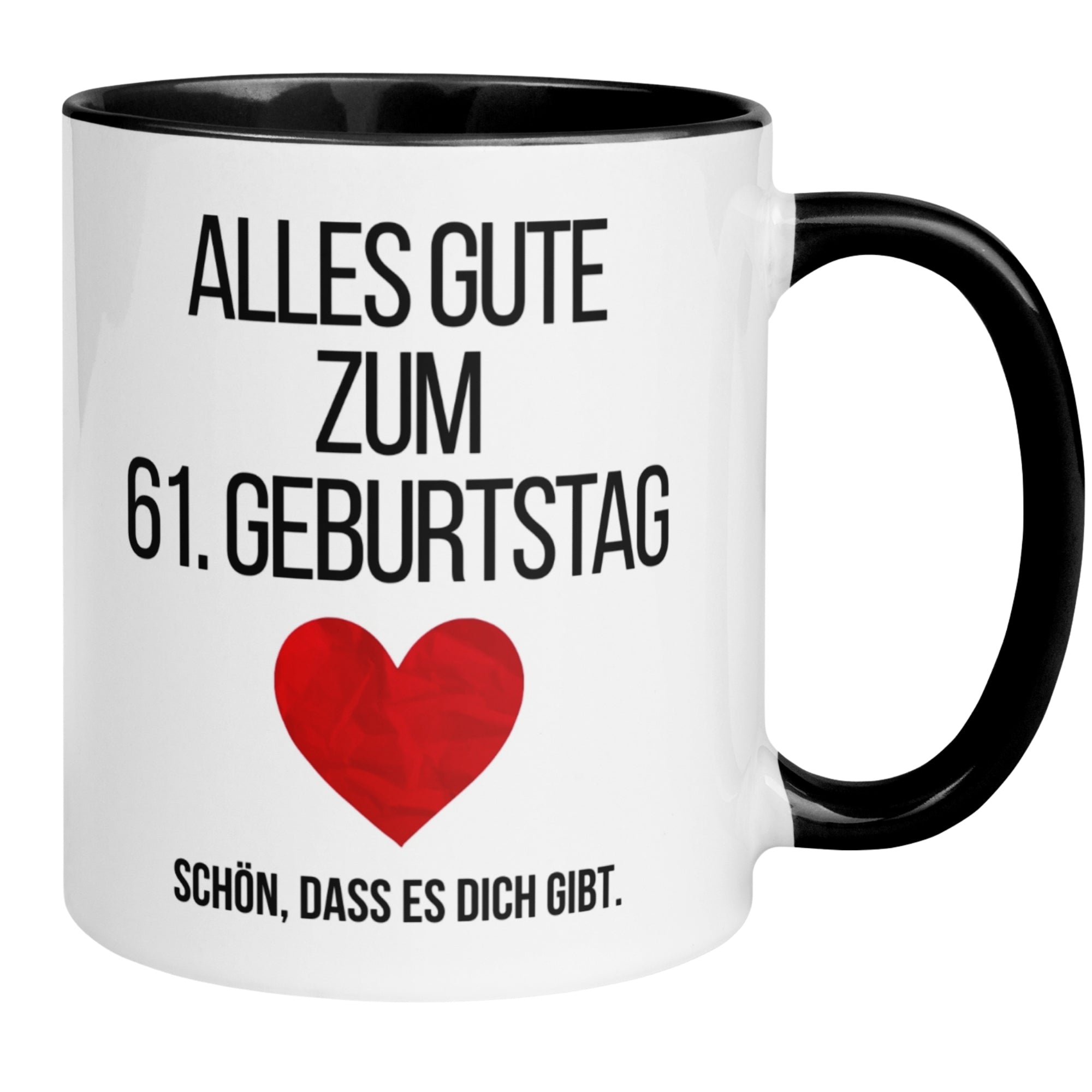 Momentals® Tasse 61. Geburtstag | Herz & Spruch | Alles gute zum Geburtstag