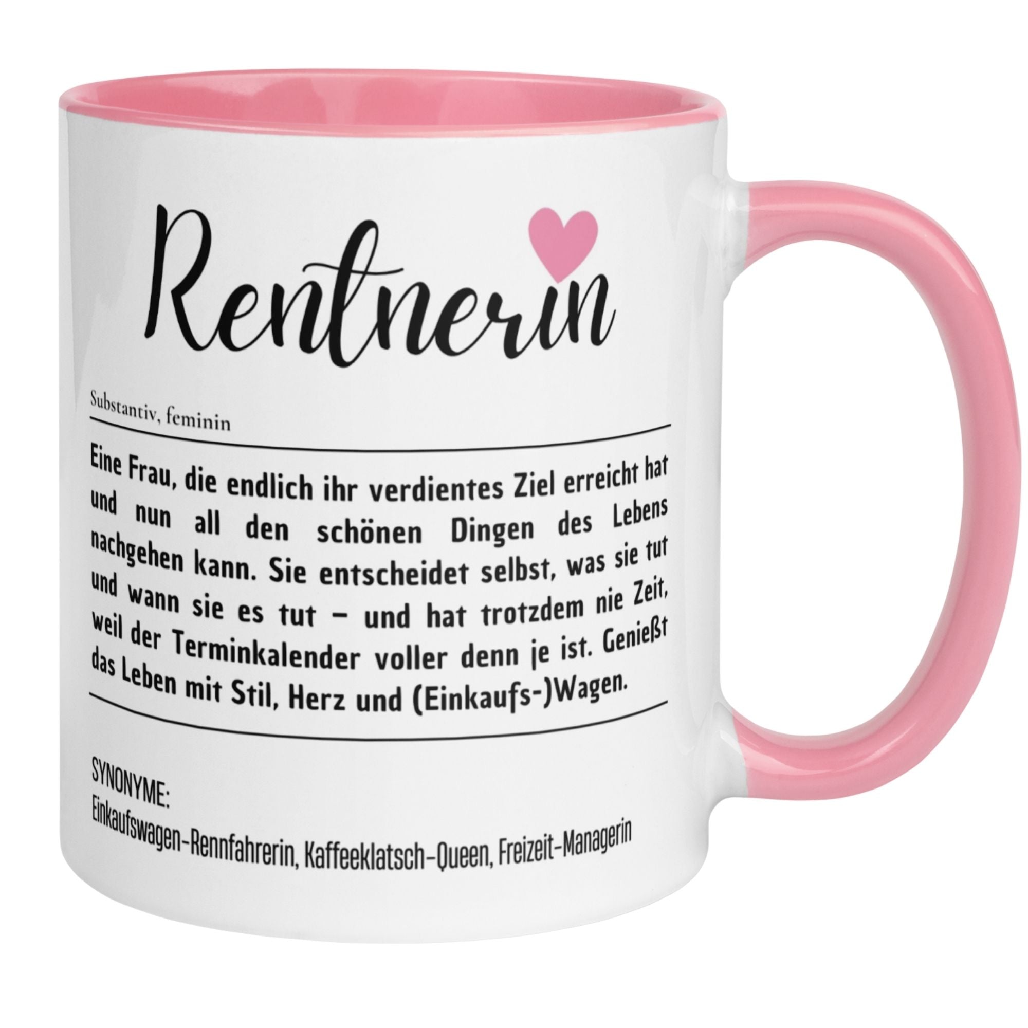 Momentals Tasse für Rentnerin mit humorvollem Spruch zum Renteneintritt, ideal als Geschenk für Ruheständlerinnen.