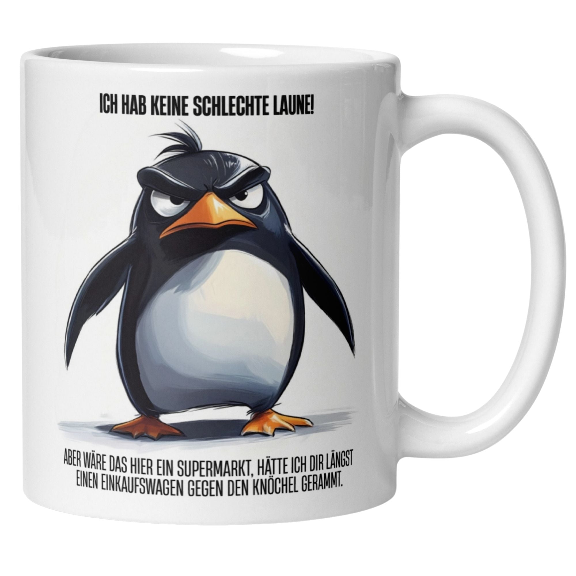 Momentals® Tasse Morgenmuffel | Pinguin & Spruch | Ich hab keine Schlechte Laune