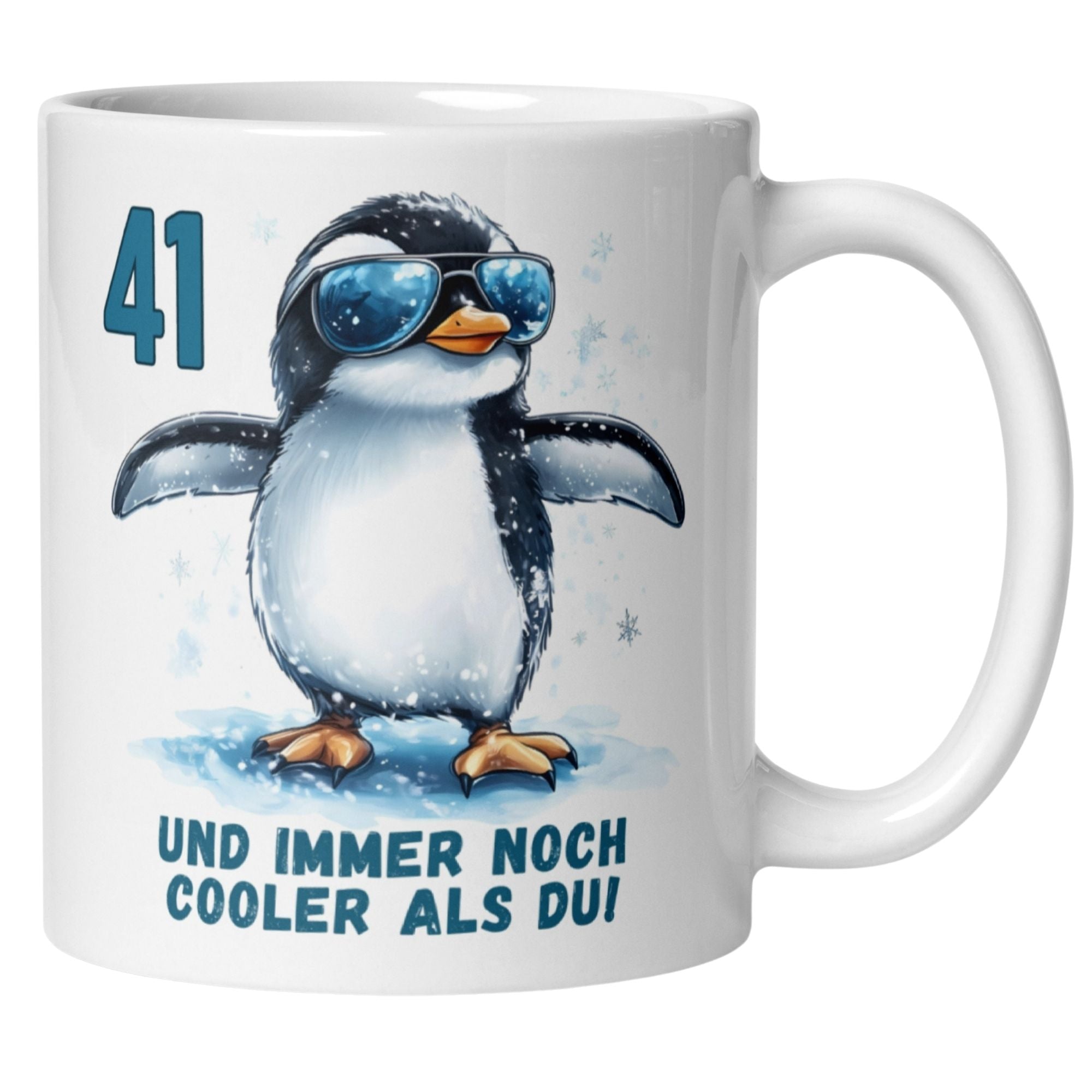 Momentals® Tasse 41. Geburtstag | Pinguin & Spruch | 41 und immer noch cooler als du • Momentals