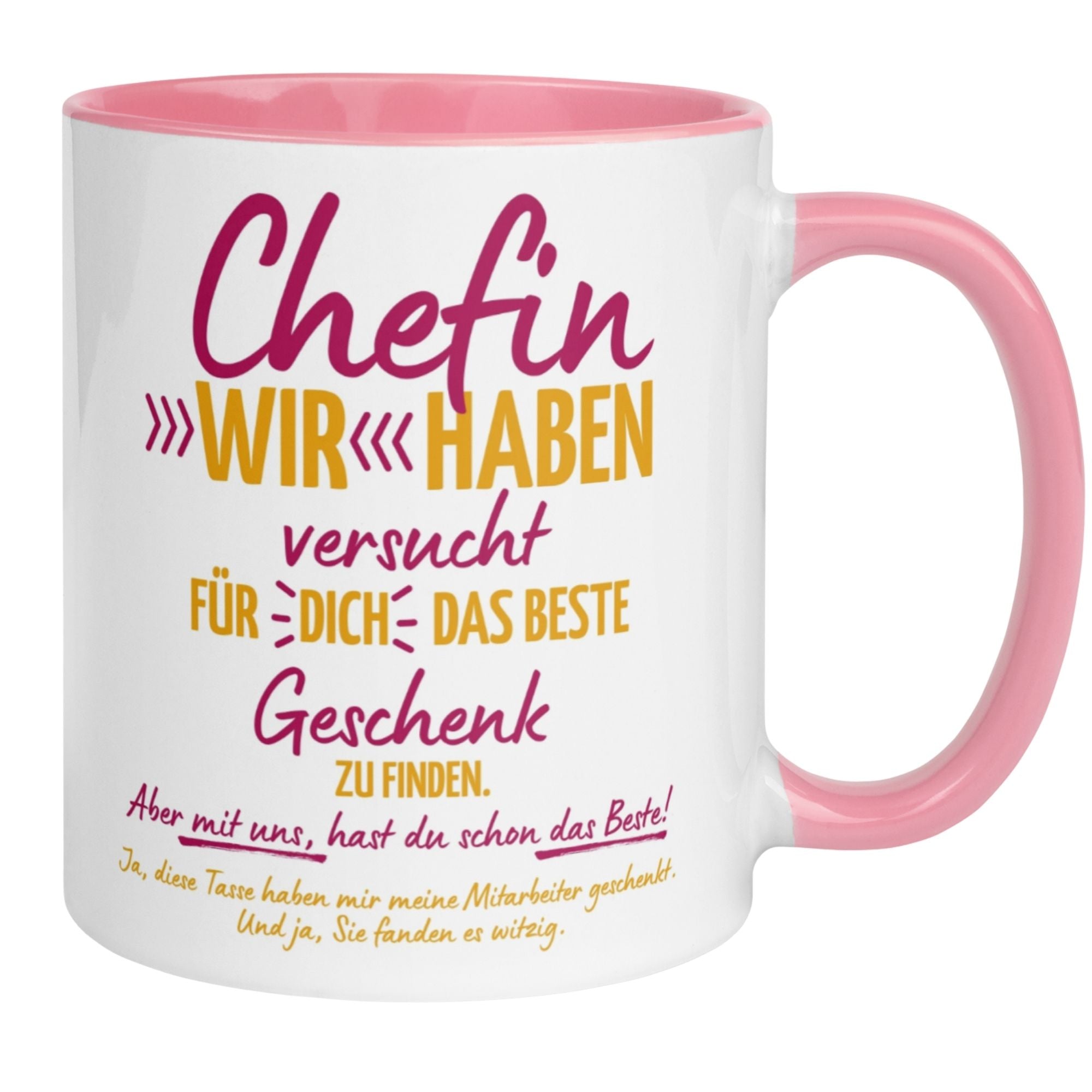 Momentals® Tasse Chefin mit humorvollem Spruch für das perfekte Geschenk im Büro.