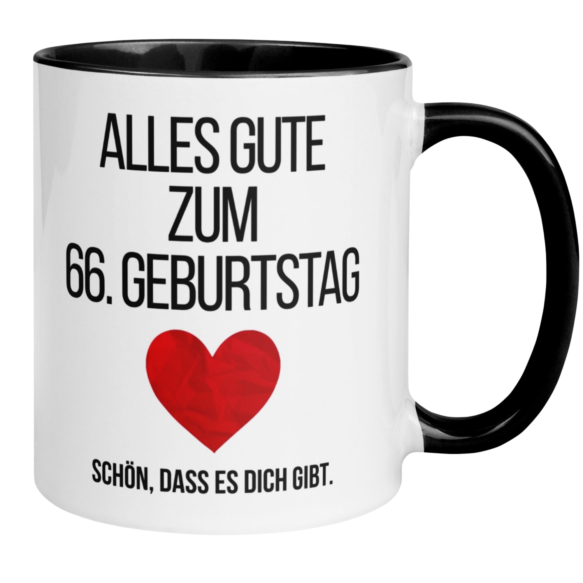 Momentals® Tasse 66. Geburtstag | Herz & Spruch | Alles gute zum Geburtstag