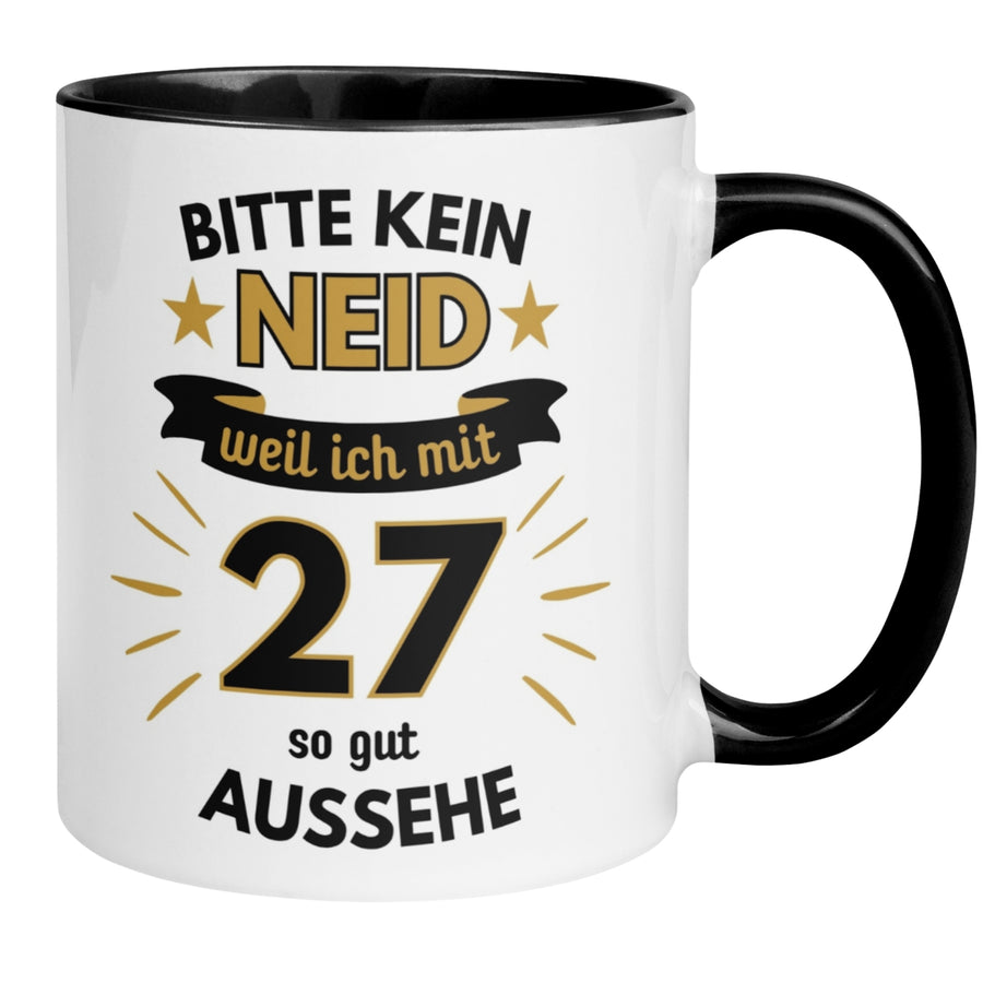 Tasse 27. Geburtstag Mann – „Bitte kein Neid“ – Geschenk zum Geburtstag für Männer