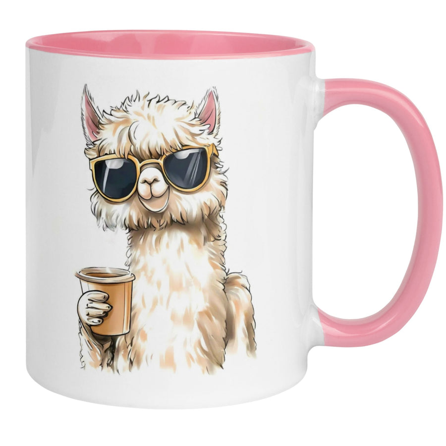 Alpaka Tasse | Cooles Alpaka mit Kaffee und Sonnenbrille
