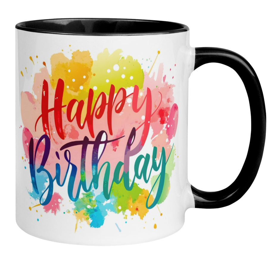 Geburtstag Tasse | Farbiges Aquarell Happy Birthday