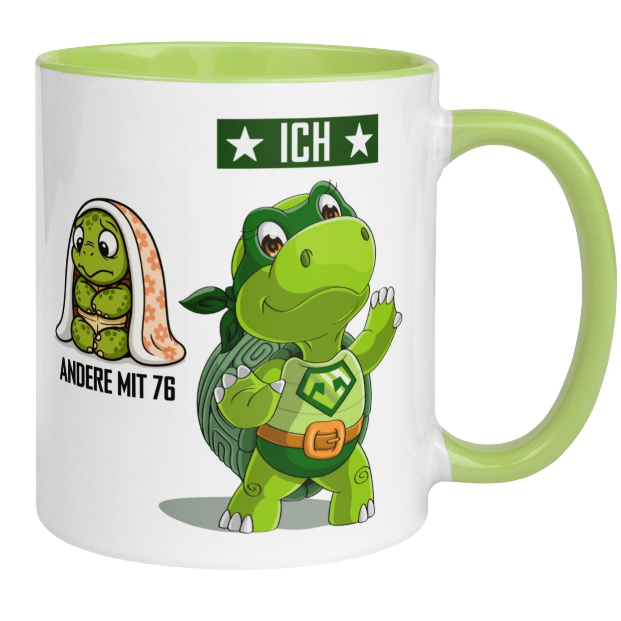 Momentals® Tasse 76. Geburtstag | Schildkröte & Spruch | Andere mit 76 und Ich