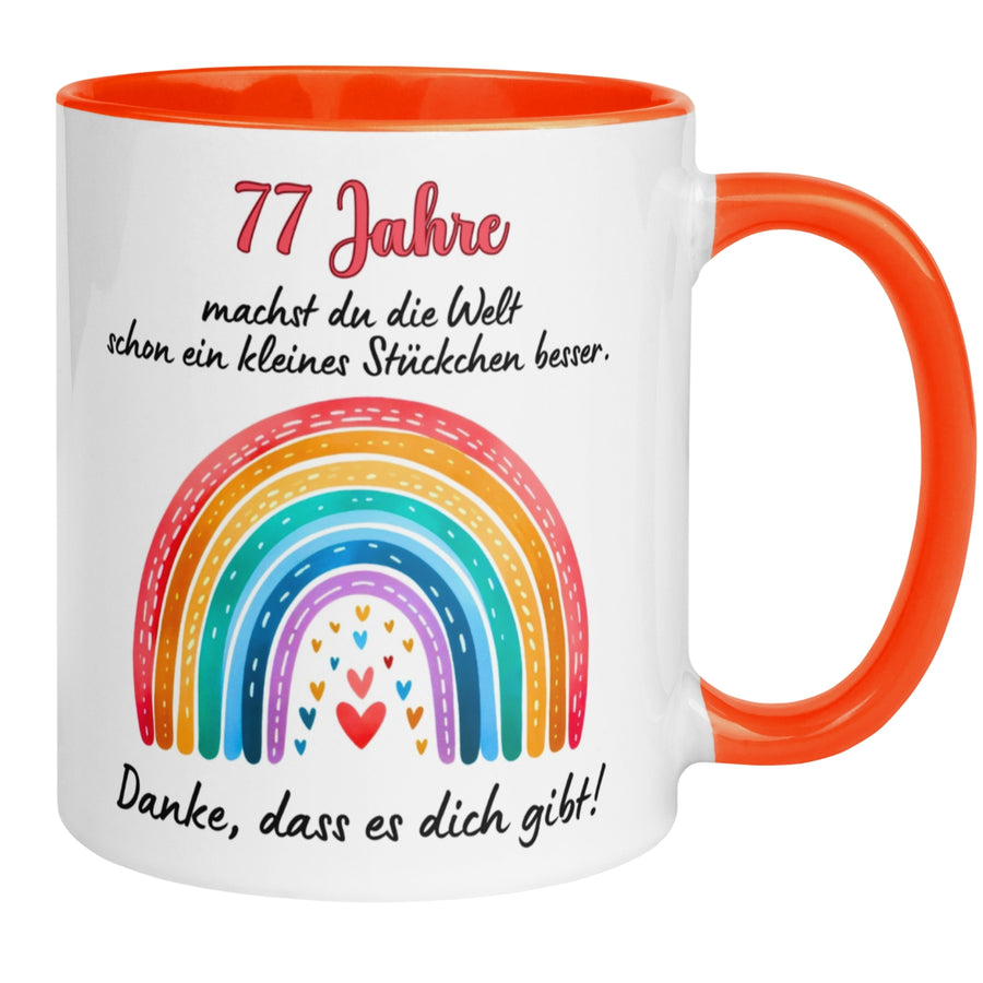 Tasse 77. Geburtstag | Herz & Spruch | Danke dass es dich gibt