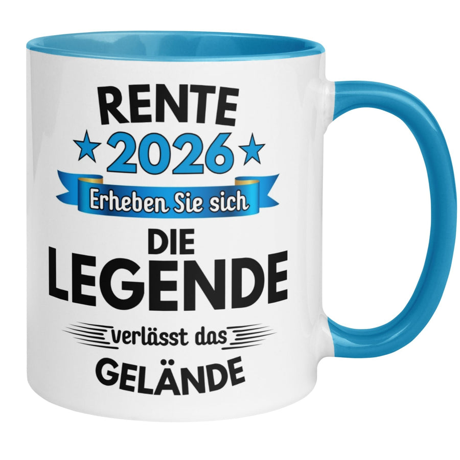 Tasse Rente | Pension & Renteneintritt | Rente 2026 - Die Legende verlässt das Gelände Blau