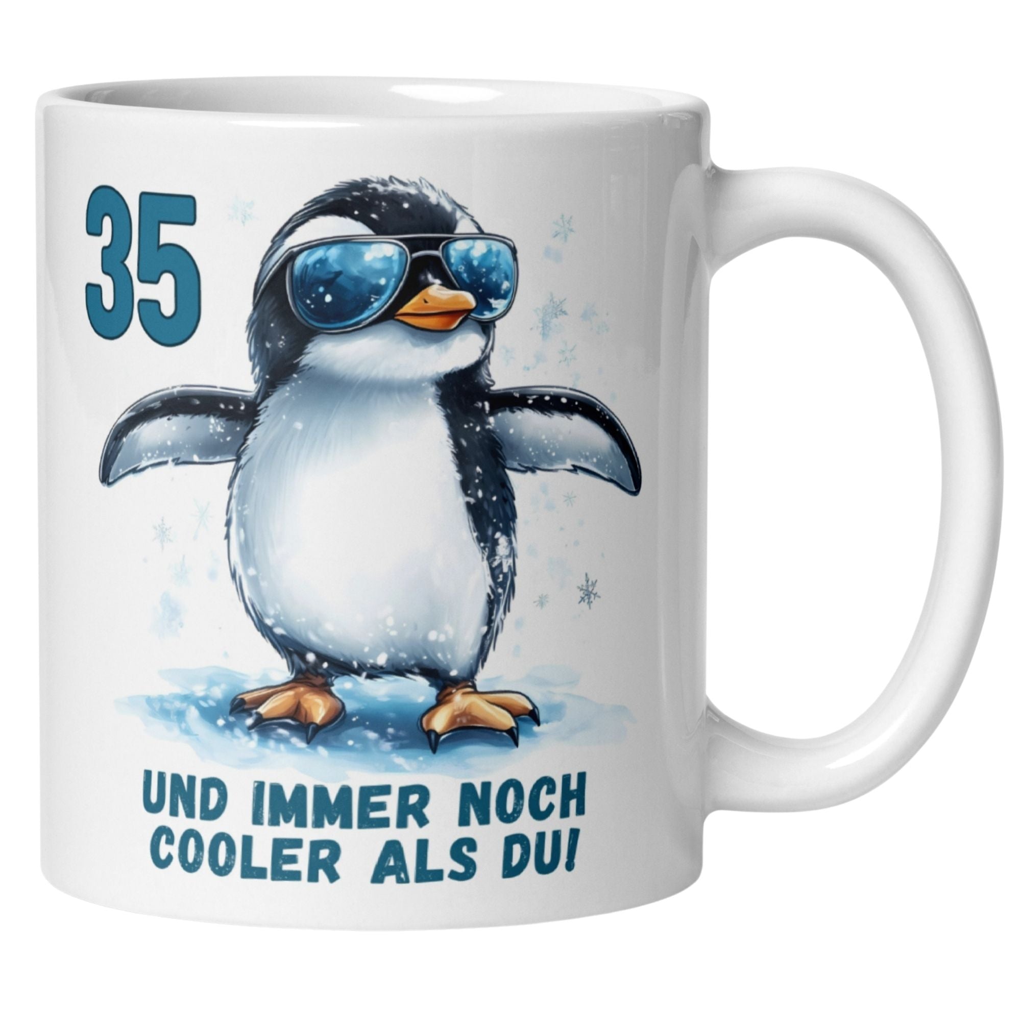 Momentals® Tasse 35. Geburtstag | Pinguin & Spruch | 35 und immer noch cooler als du